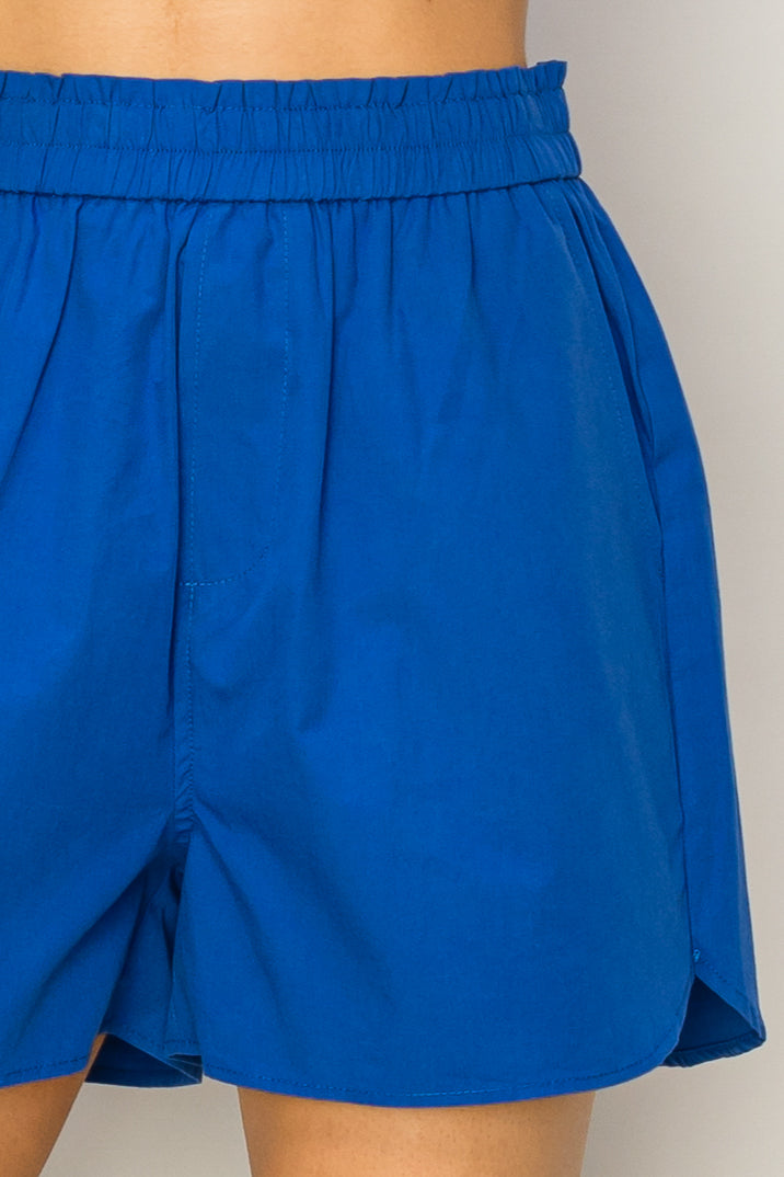 Wholesale Poplin High Waist Shorts Shorts DZ24A298 COBALT DOUBLE ZERO
