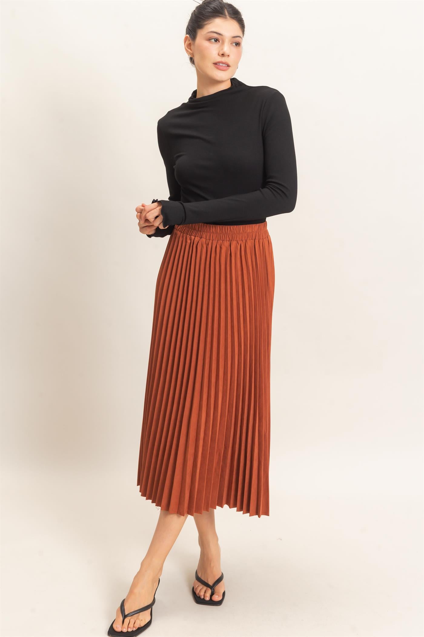 Wholesale Long Sleeve Lettuce Hem Top Clothing Tops HF26F122 BLACK HYFVE