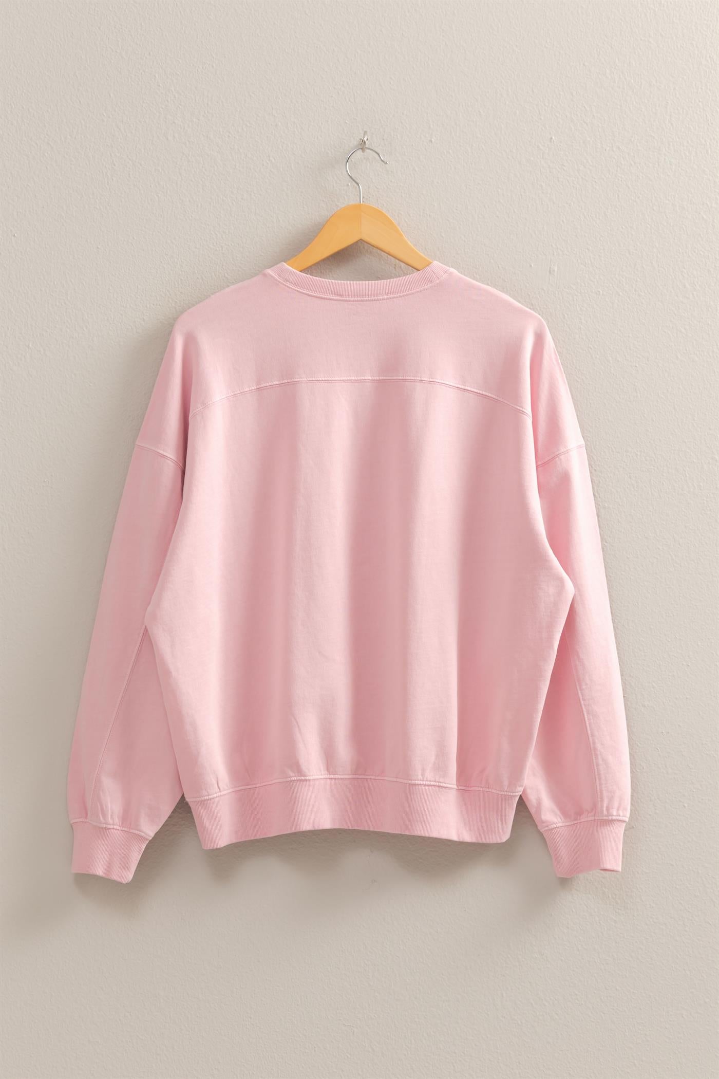 Wholesale Warm Long Sleeve French Terry Sweatshirt Sweatshirts DZ25C733 SOFT PINK HYFVE