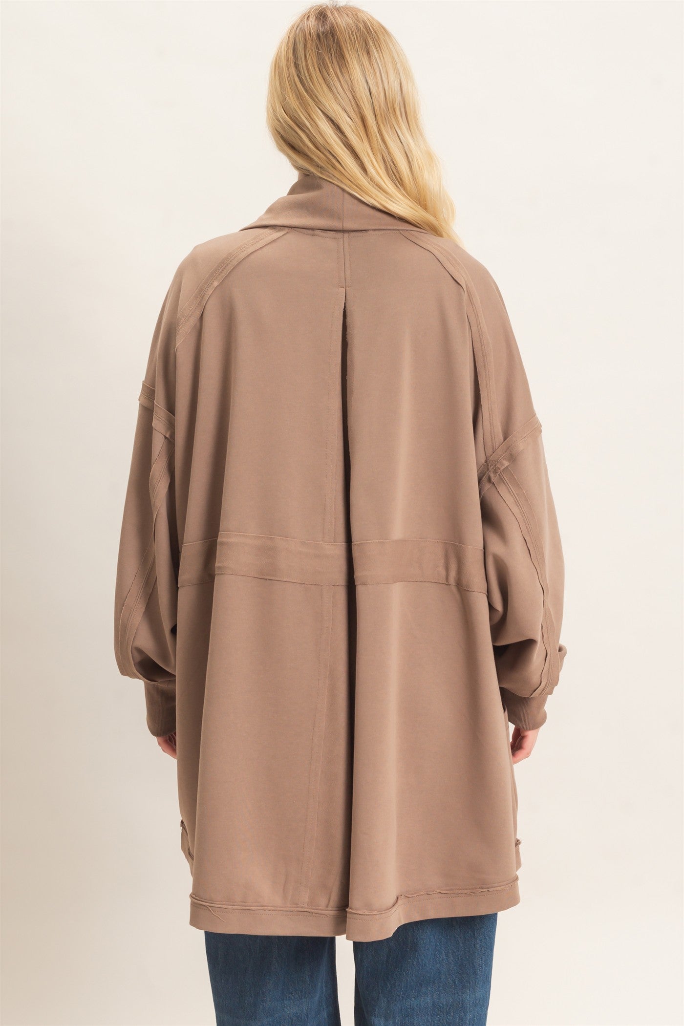 Wholesale Open Front Tie Waist Cardigan Cardigans HF26C778 MOCHA HYFVE