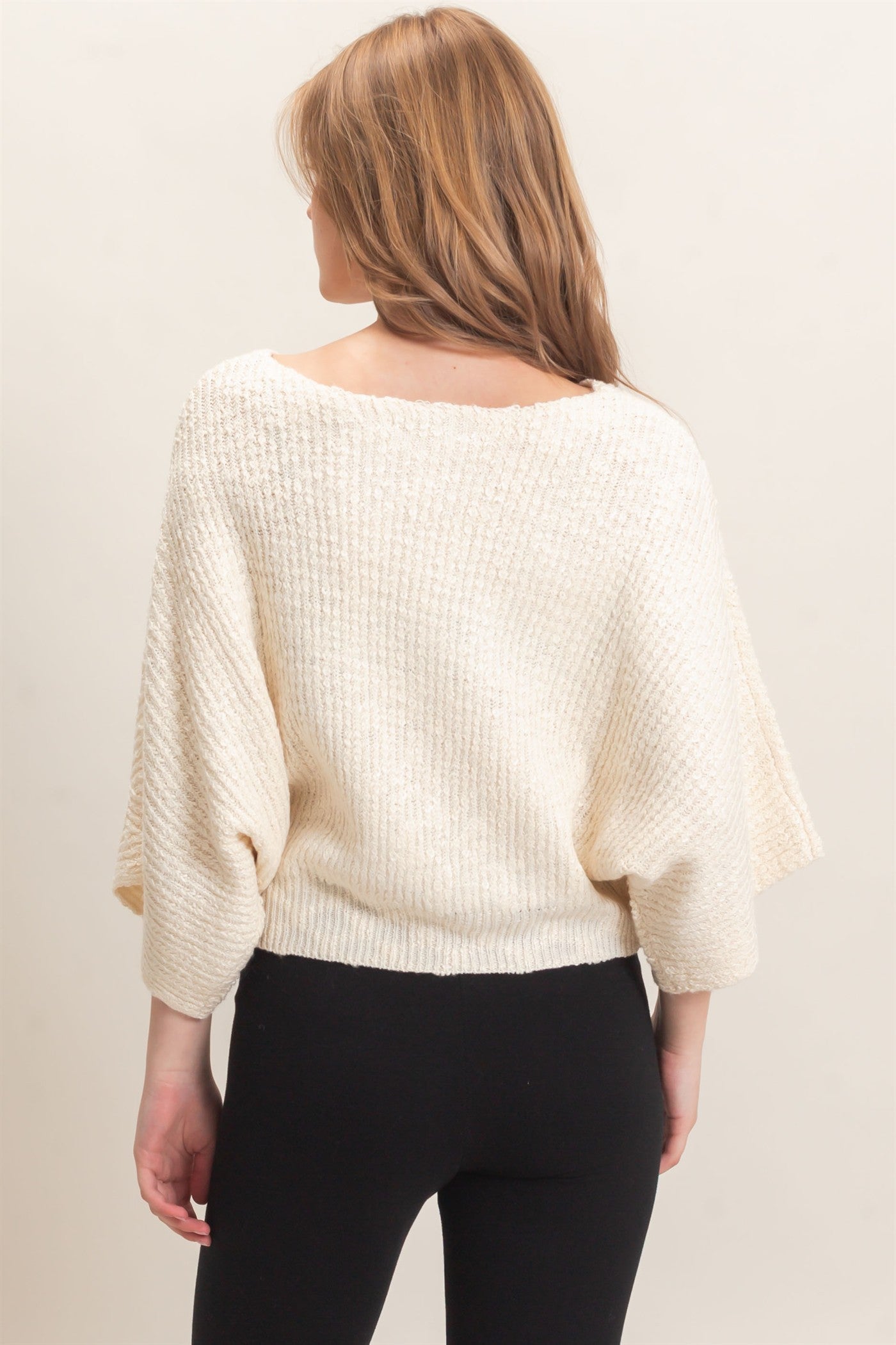 Wholesale Ribbed Boat Neck Sweater Sweaters HF26F201 CREAM HYFVE