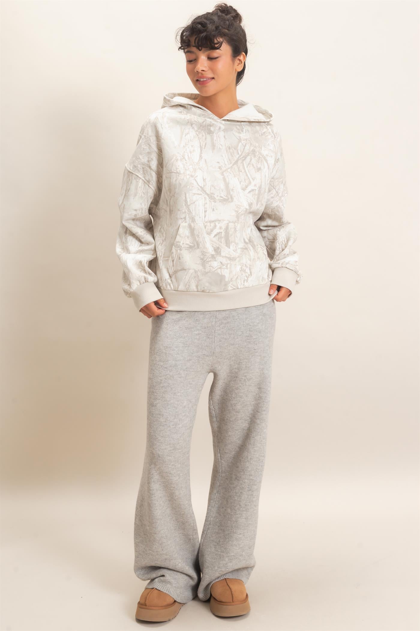 Wholesale Tree Camouflage Hoodie With Kangaroo Pocket Hoodies DZ26F011 GRAY DOUBLE ZERO