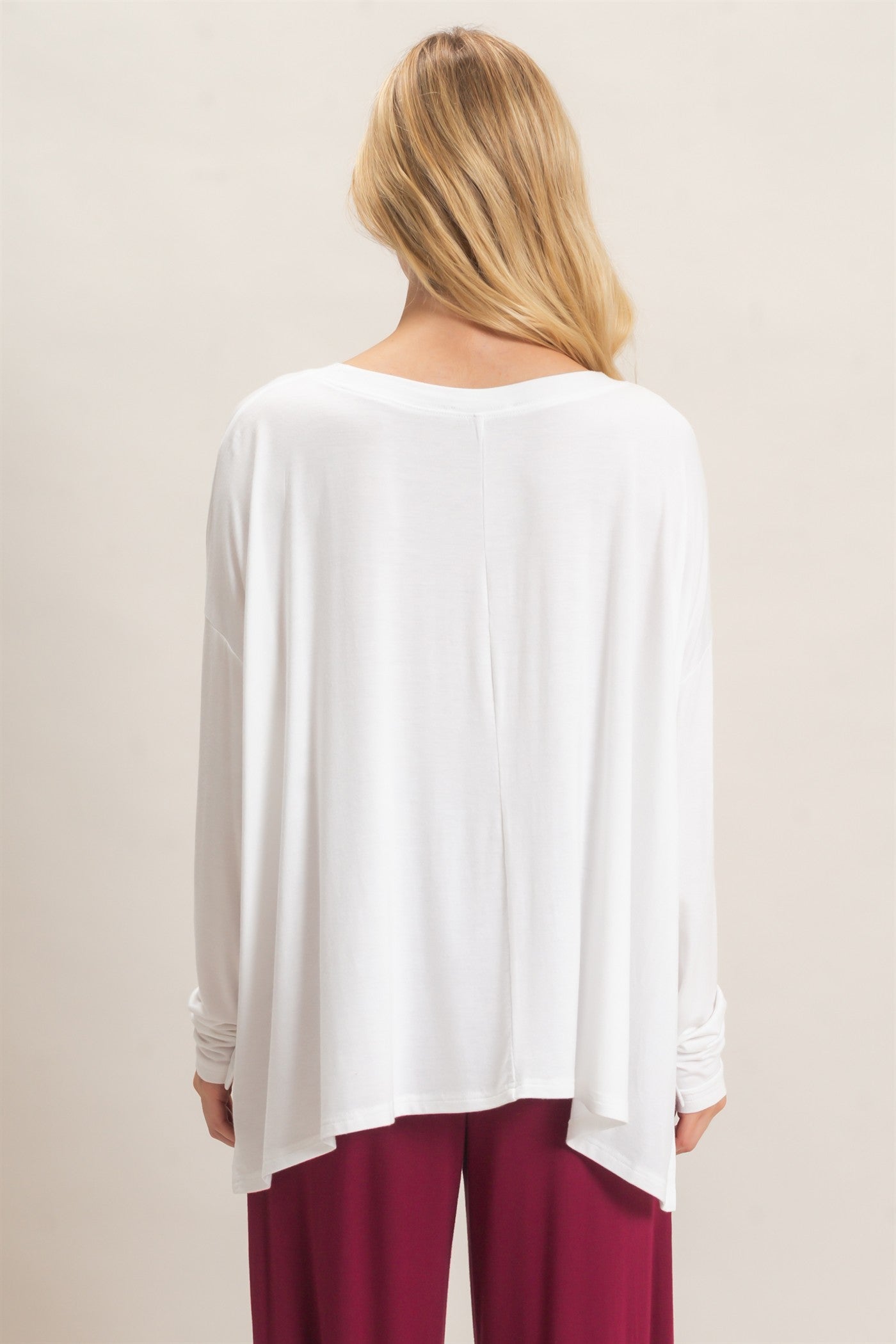 Wholesale Boat Neck Boxy Top Clothing Tops HF26F298 OFF WHITE HYFVE