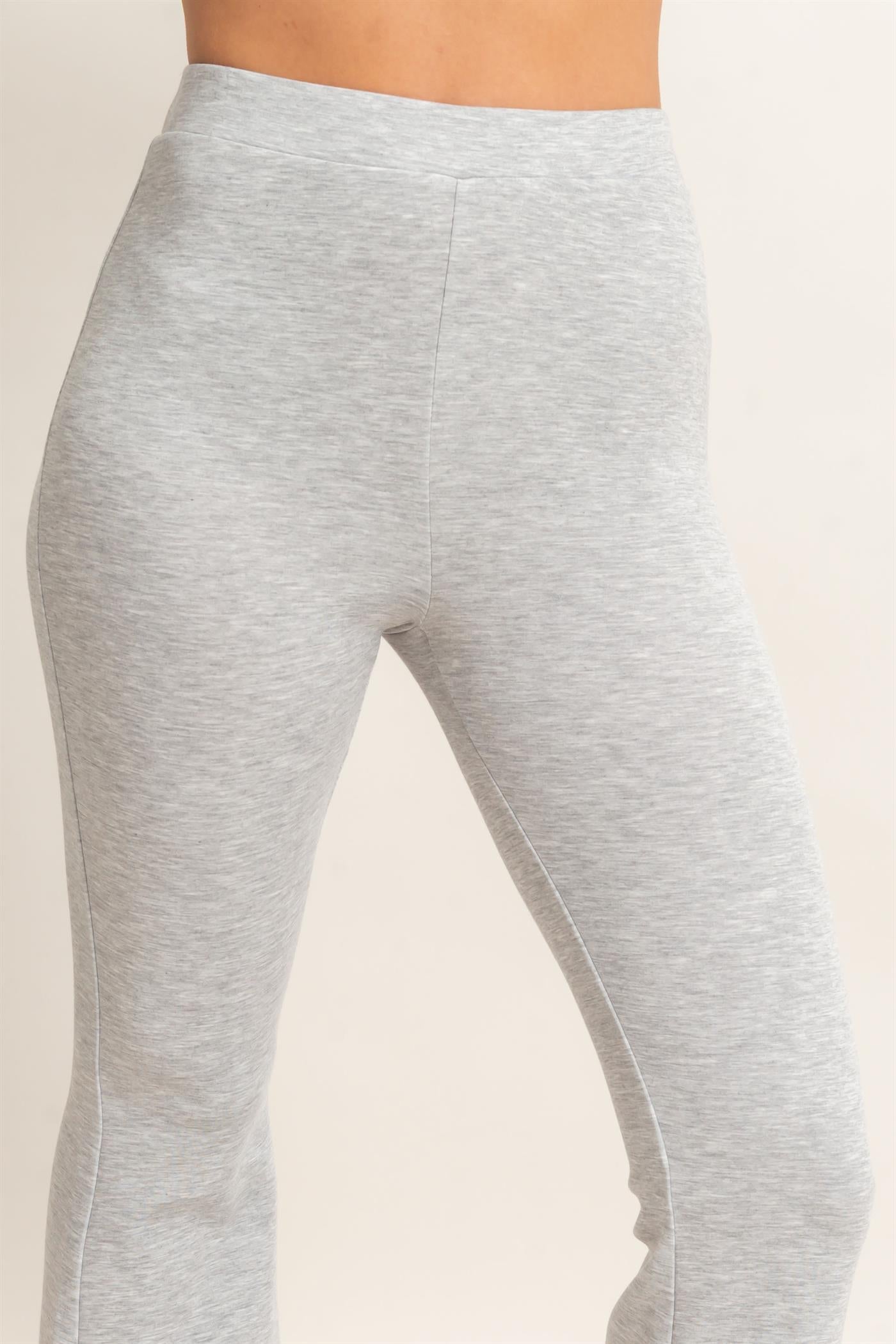 Wholesale Flared Elastic Waist Pants Pants DZ26E393 HEATHER GRAY DOUBLE ZERO
