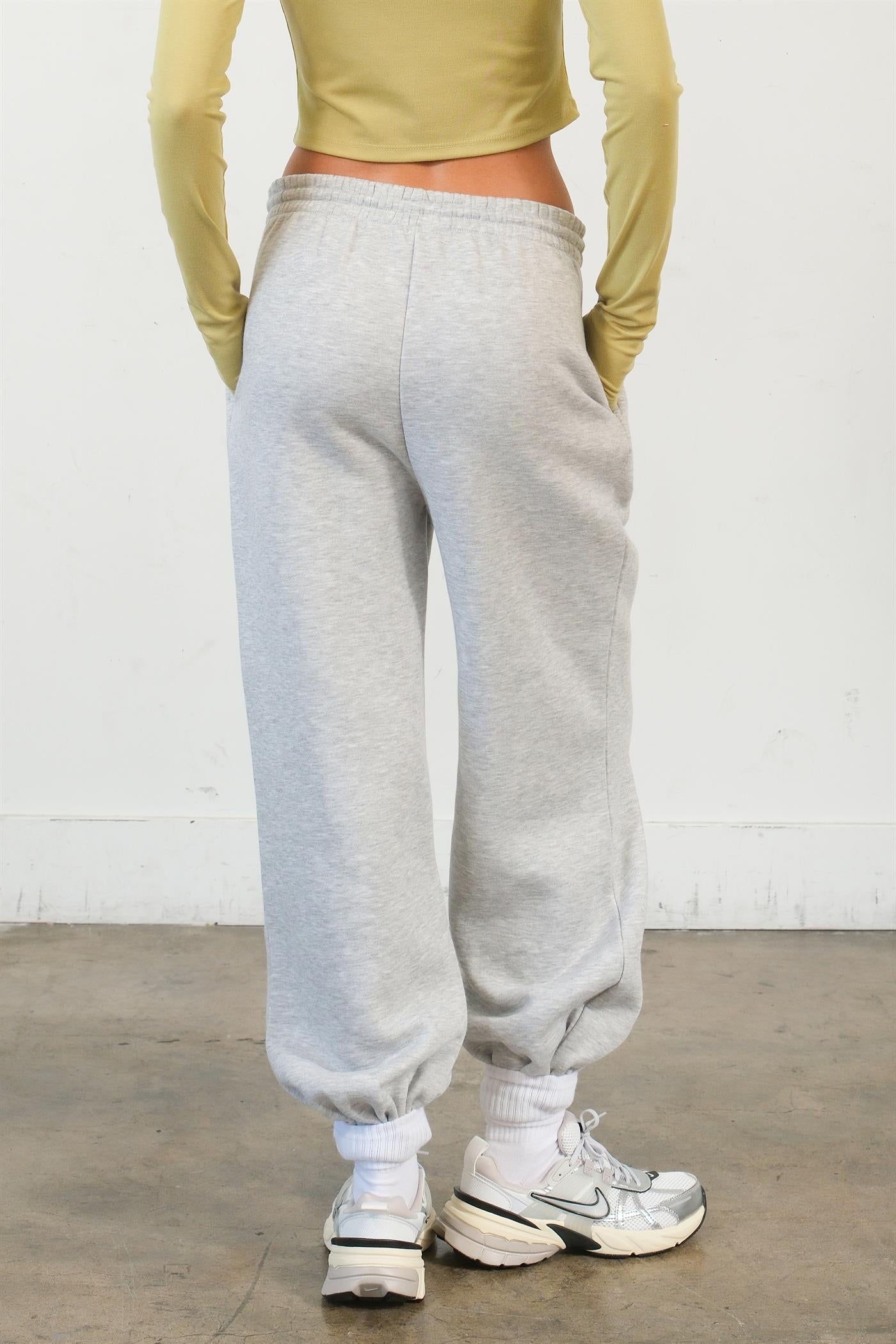 Wholesale Washed French Terry Jogger Pants Pants HF24E984 H.GREY HYFVE
