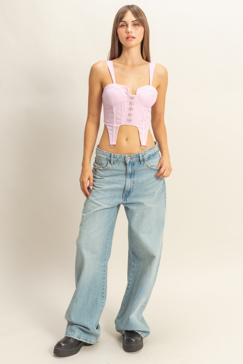 Wholesale Corset Style Blouse Clothing Tops HF22E655 LAVENDER HYFVE