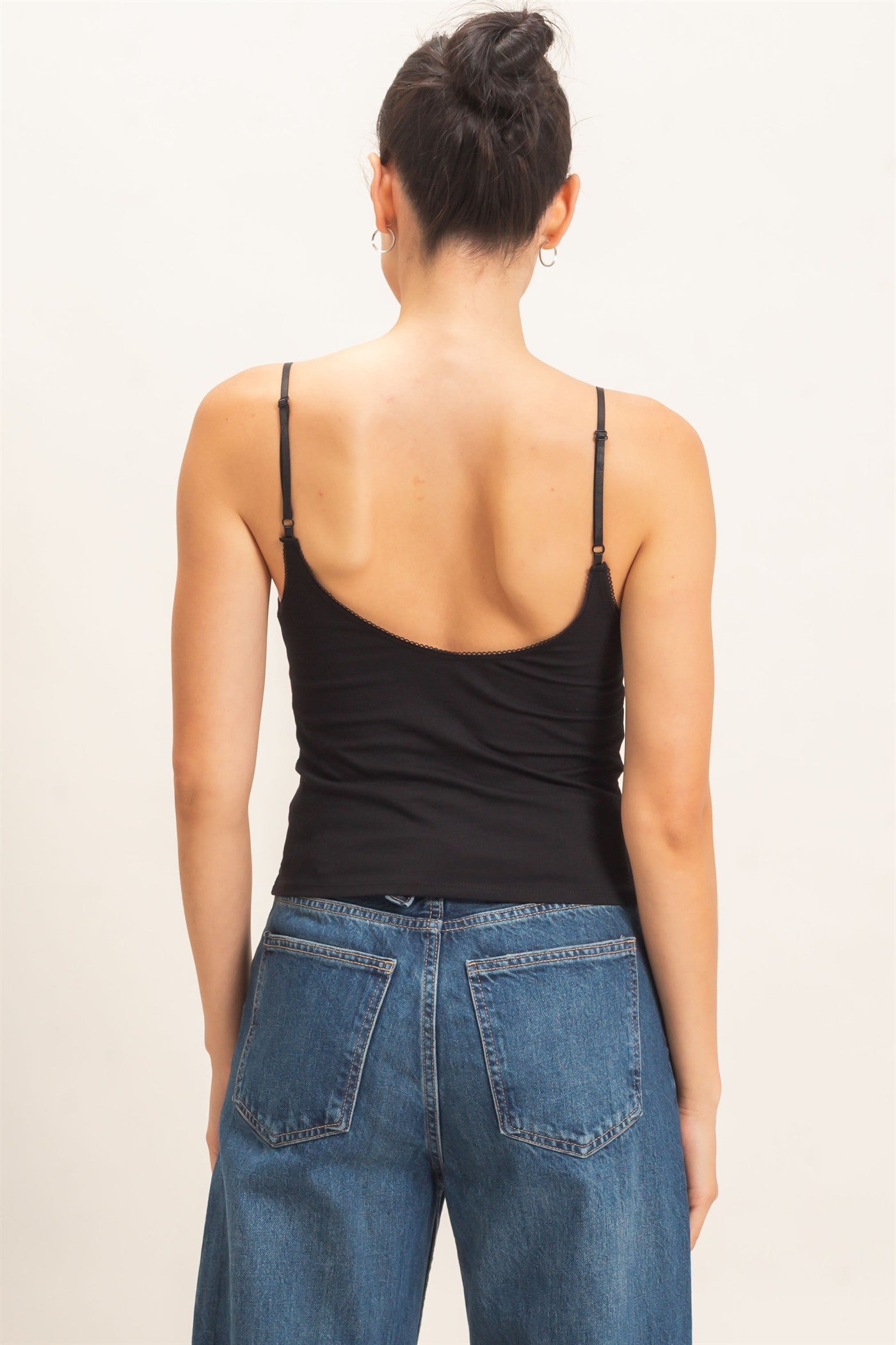 Wholesale Spaghetti Strap Bralette Top Camisoles HF26E621 BLACK HYFVE
