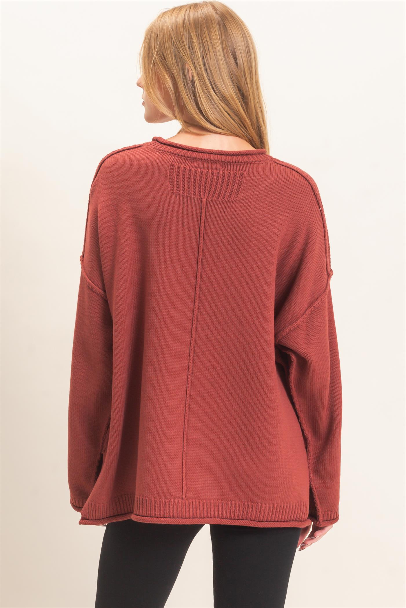 Wholesale Ribbed Crew Neck Sweater Sweaters HF26E769 COPPER BROWN HYFVE