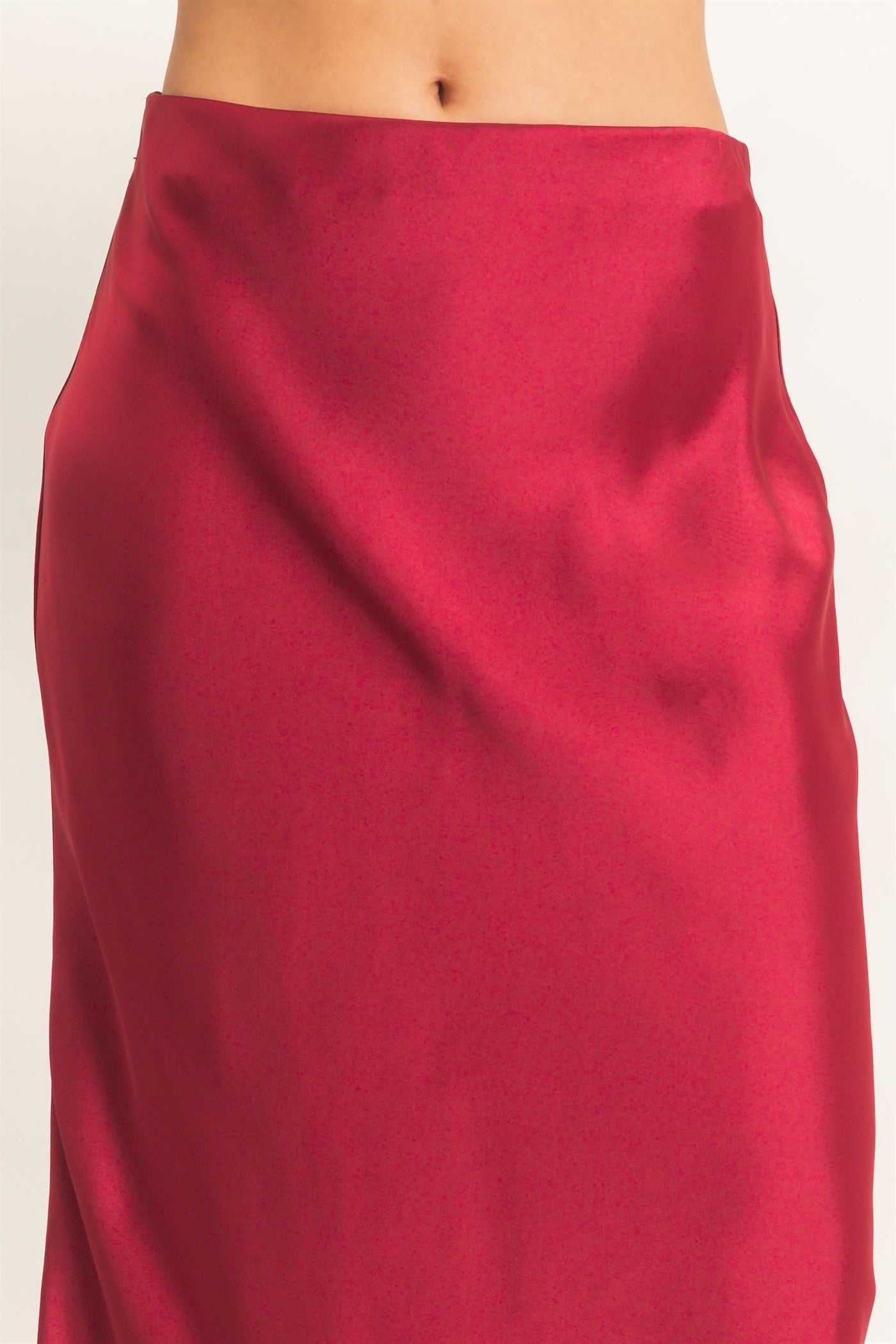 Wholesale Satin Maxi Skirt Skirts DZ26C970 BURGUNDY DOUBLE ZERO