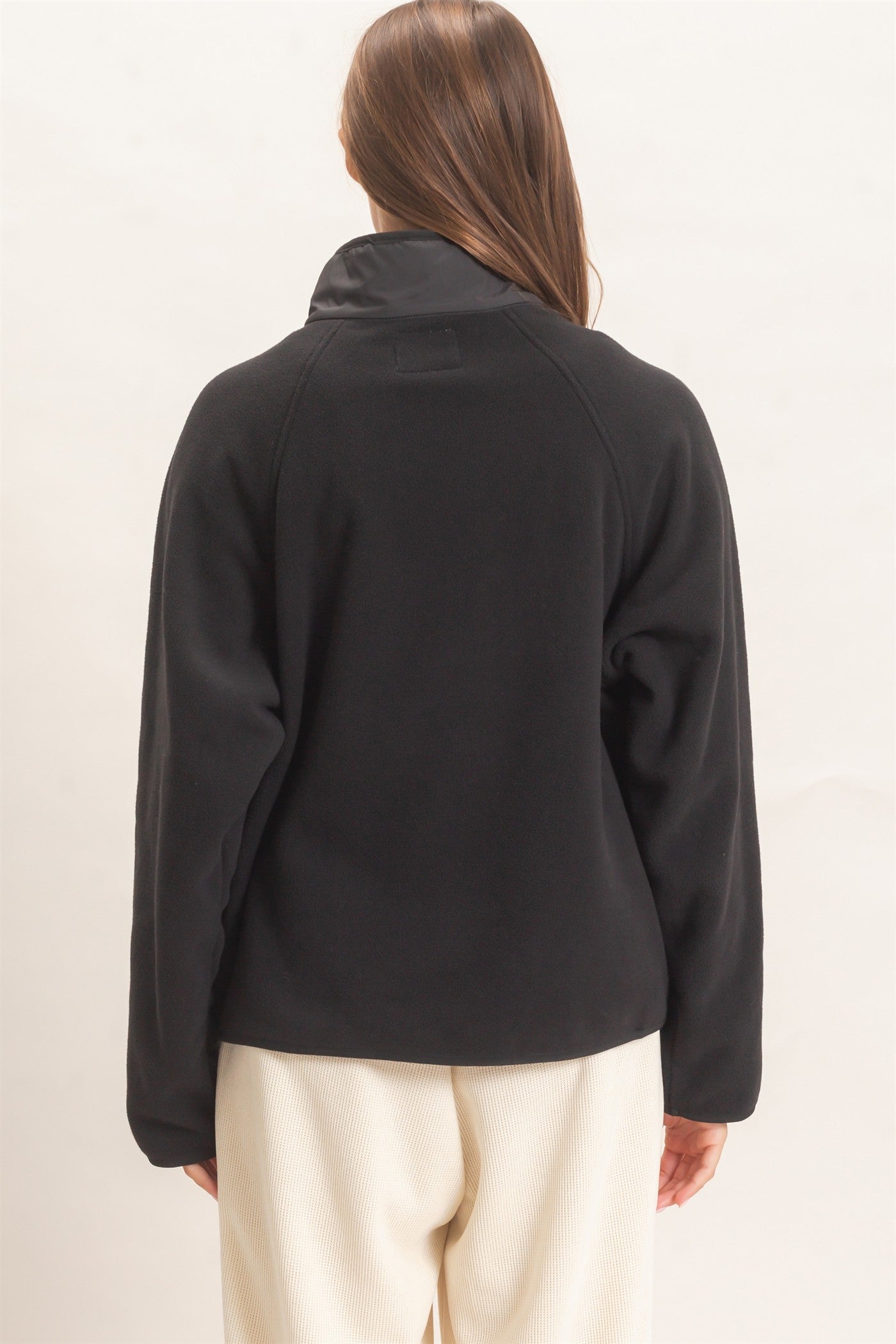 Wholesale Fleece Jacket With Button Front Coats & Jackets DZ26F086 BLACK DOUBLE ZERO