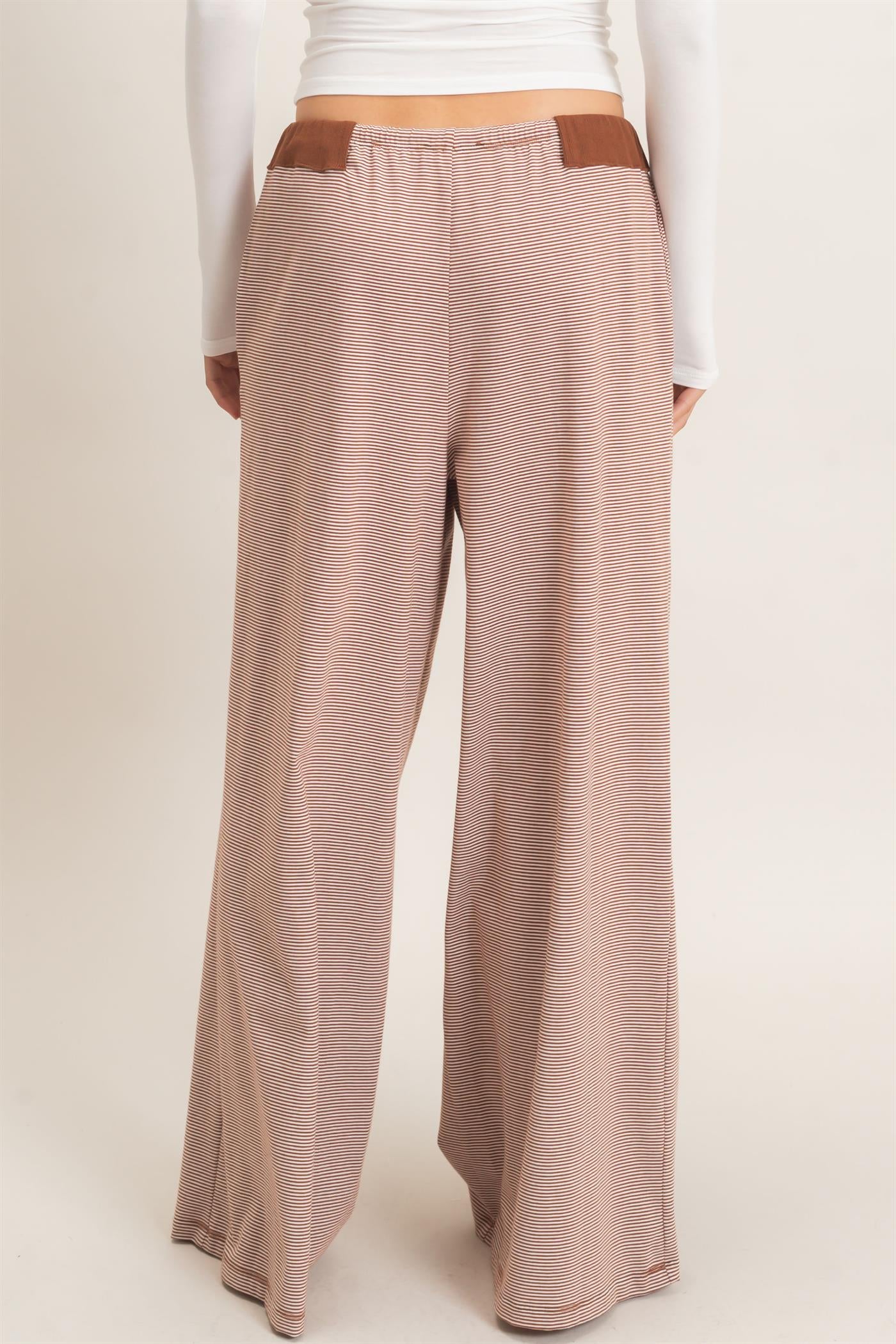 Wholesale Striped Wide-Leg Pants Pants HF26E818 BRICK HYFVE