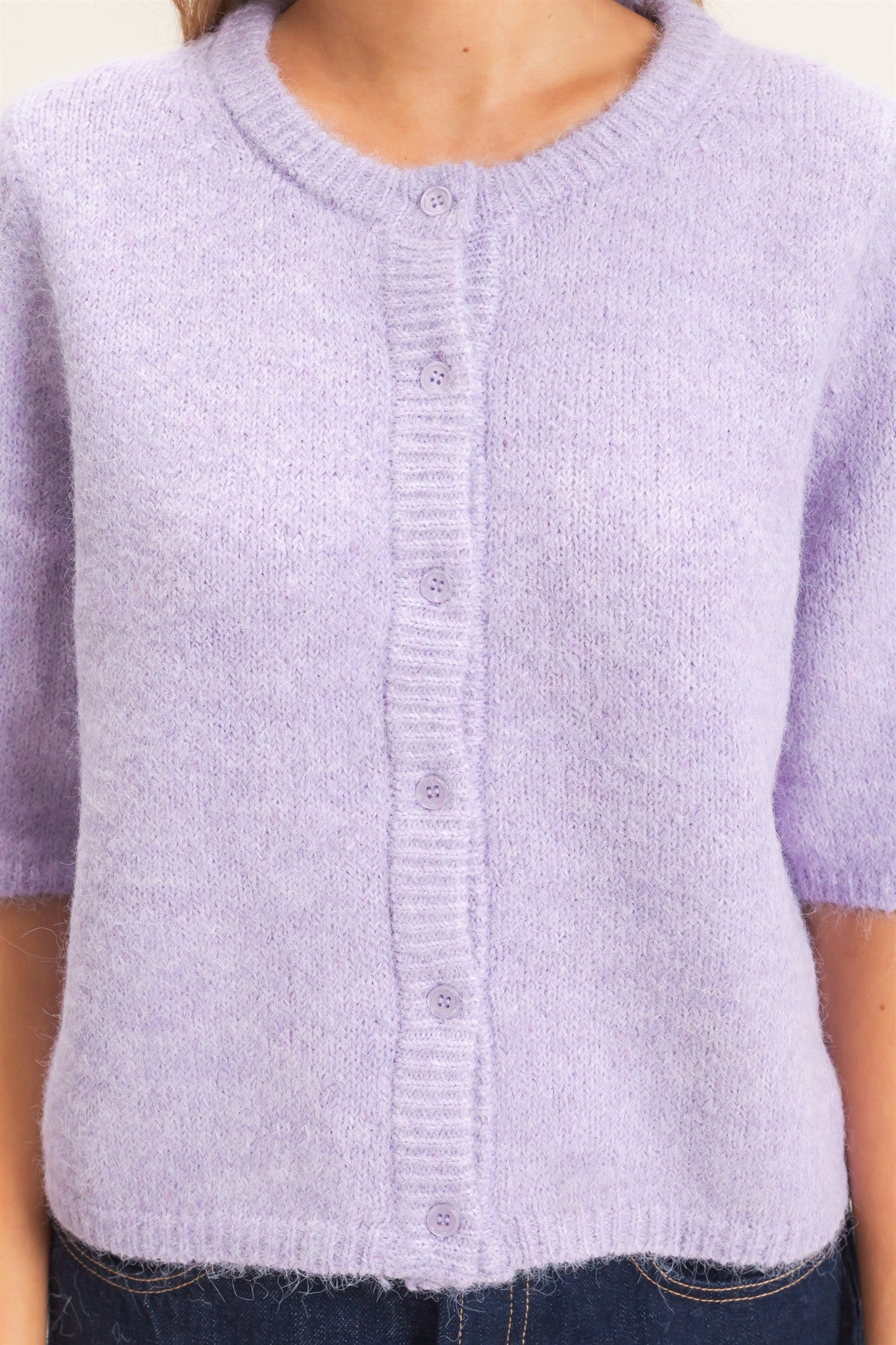 Wholesale Button-Up Cardigan Cardigans HF26E228 LIGHT LILAC HYFVE