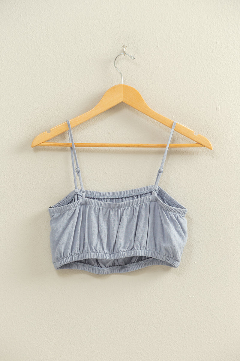 Wholesale Cami Bandeau Crop Top Clothing Tops DZ22C556 PALE INDIGO DOUBLE ZERO