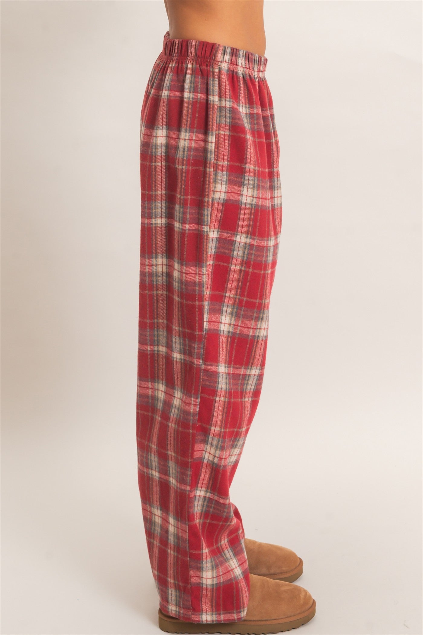 Wholesale Plaid Wide-Leg Pants Pants DZ26F271 RED DOUBLE ZERO