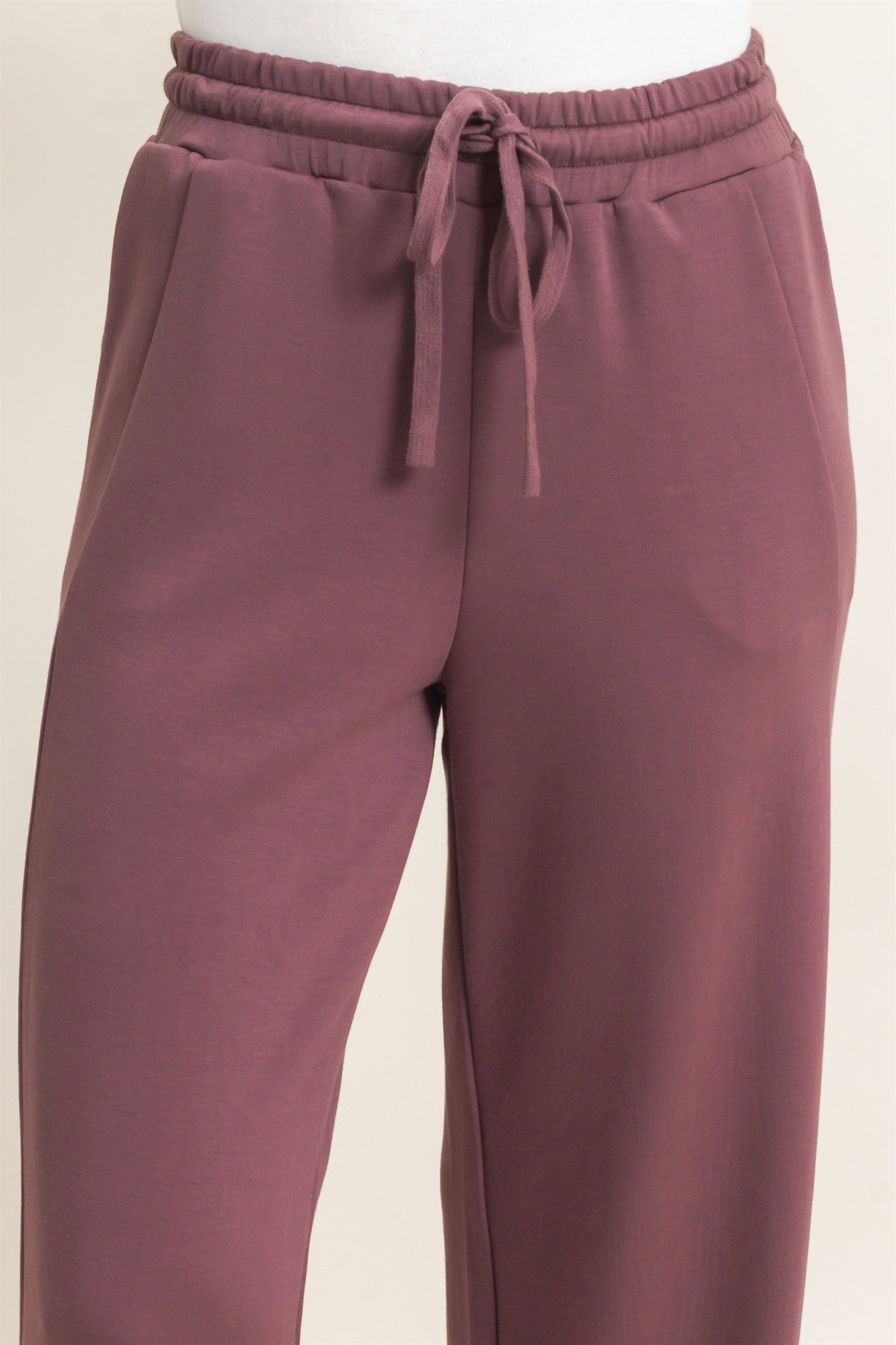 Wholesale Elastic Waist Straight Leg Pants Pants DZ26C969 COCOA DOUBLE ZERO