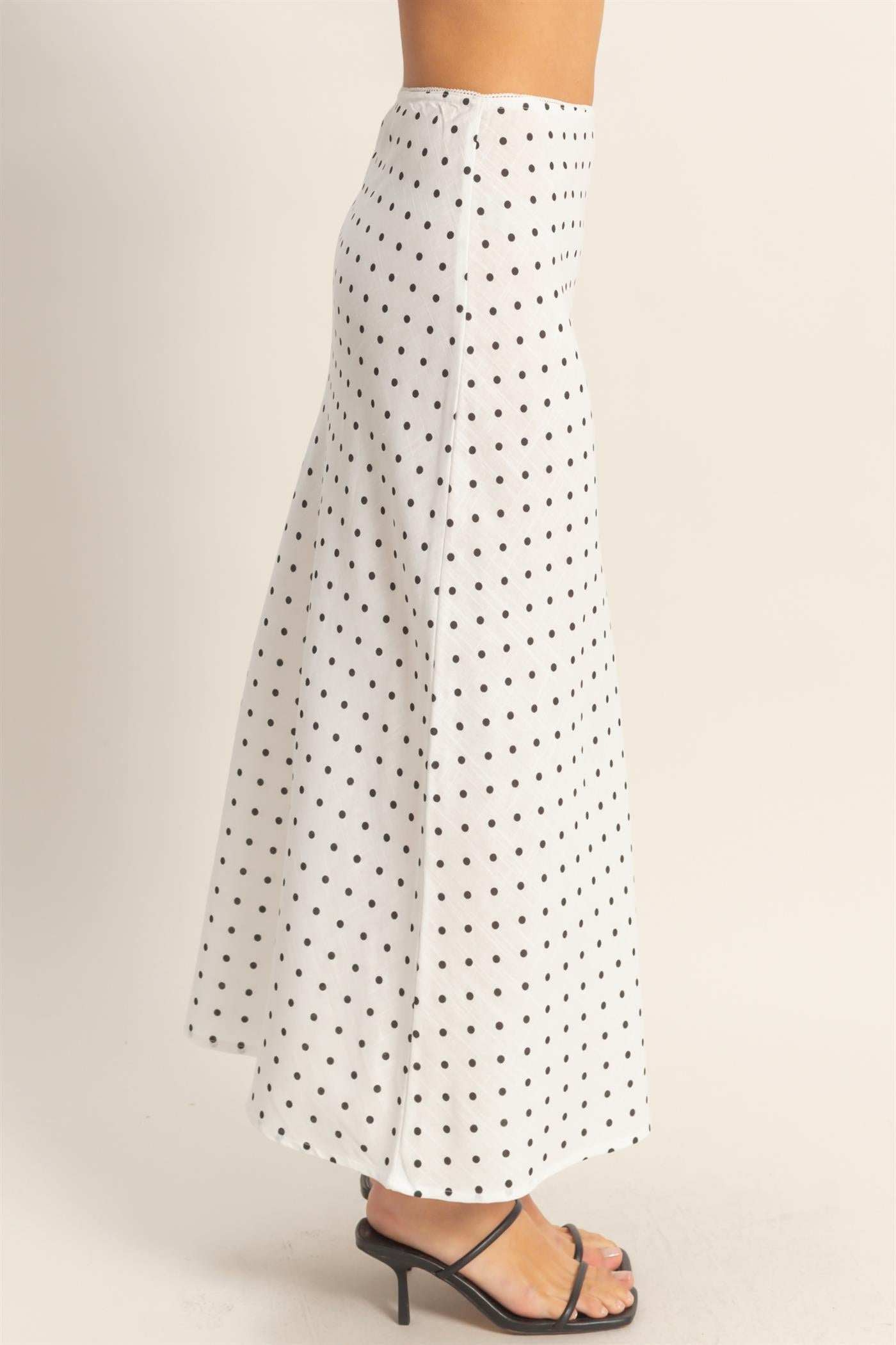 Wholesale Polka Dot A-Line Skirt Skirts HF26E416-D WHITE HYFVE
