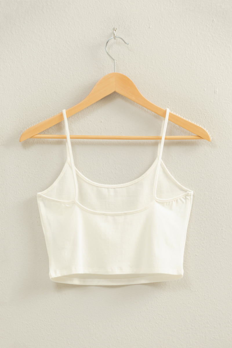 Wholesale Basic Cropped Cami Top Clothing Tops DZ22C818 MARSHMALLOW DOUBLE ZERO