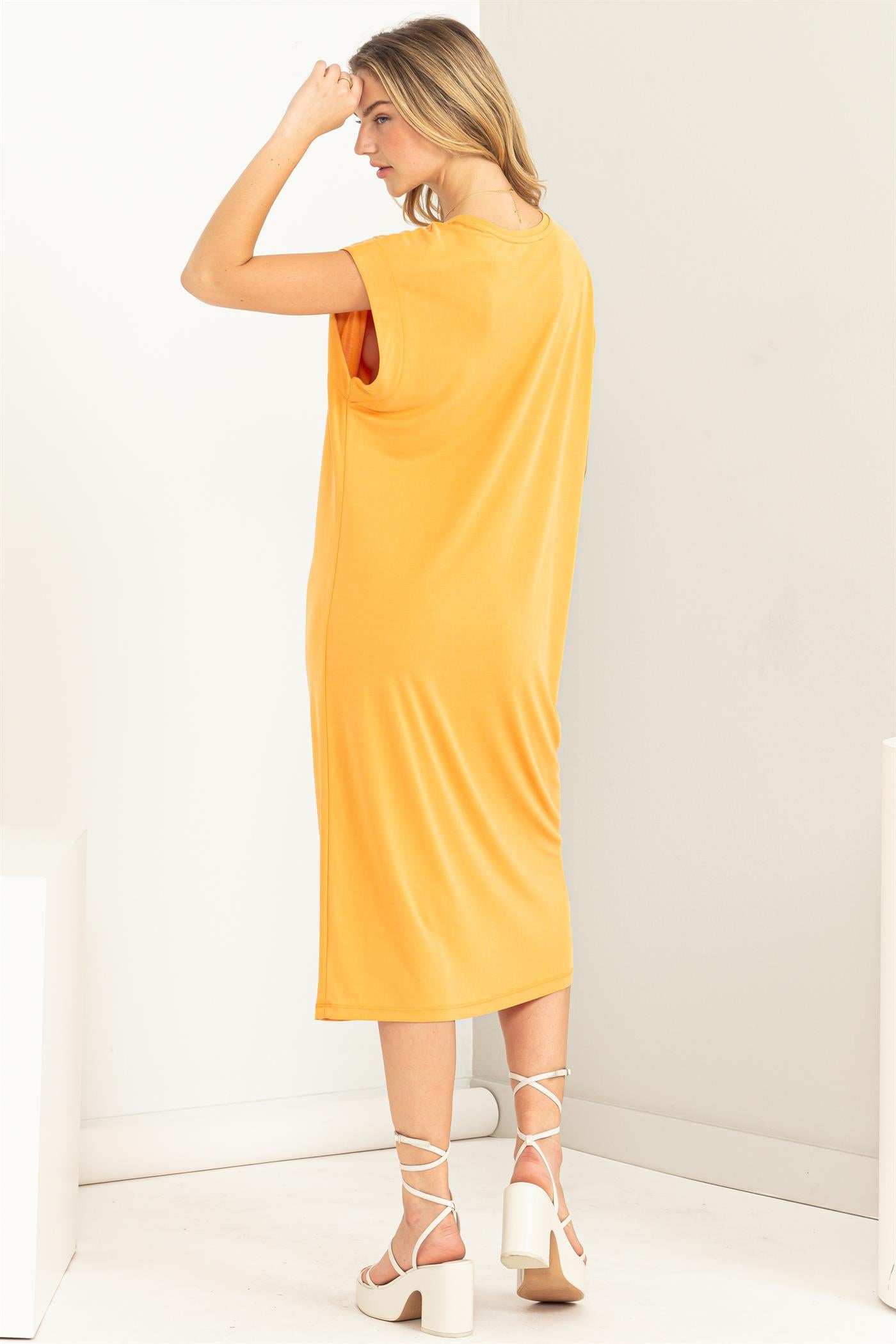 Wholesale Lazy Day Dolman Short Sleeves Midi Dress Dresses DZ23A795 CARAMEL DOUBLE ZERO