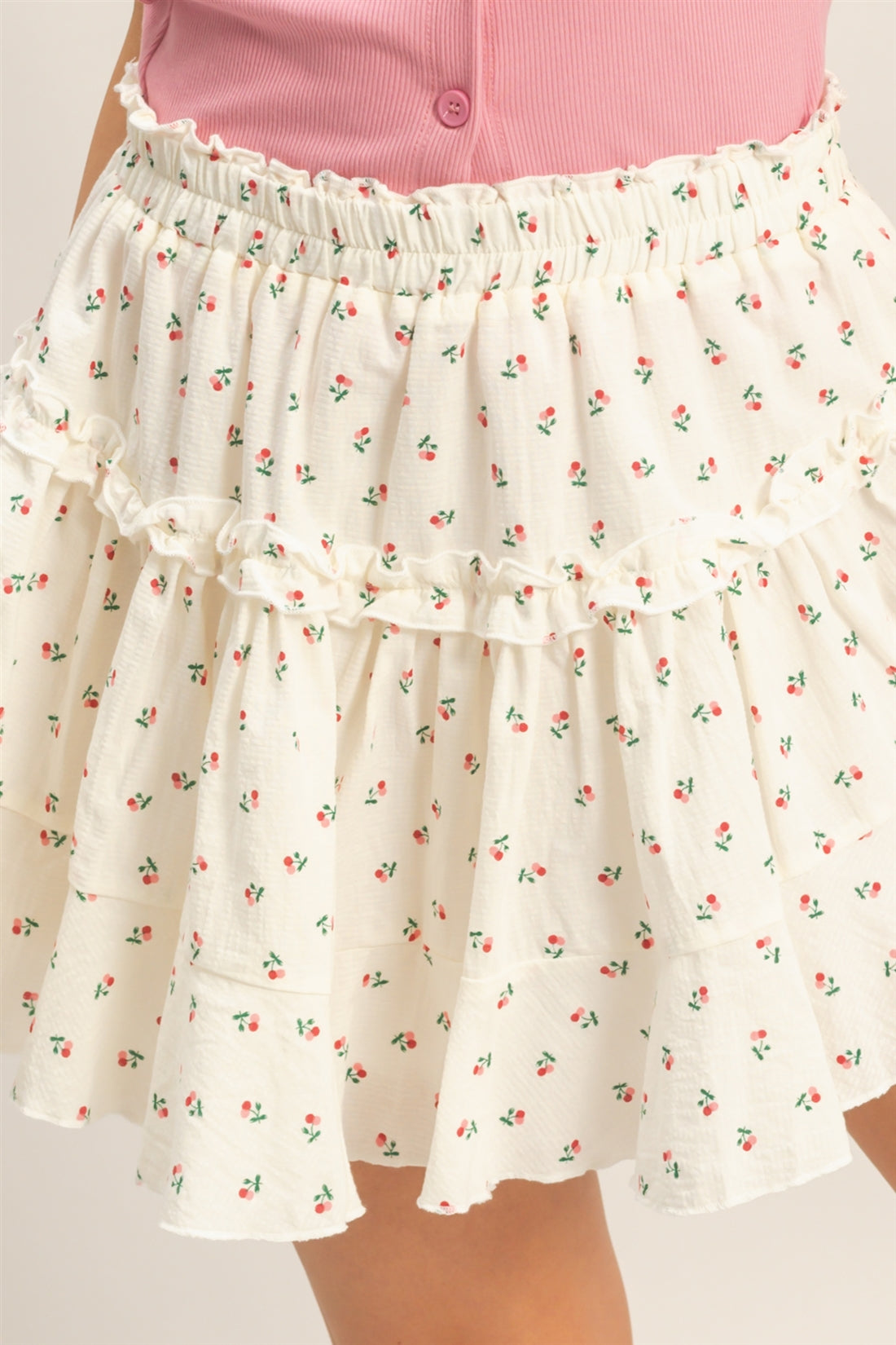 Wholesale Blueberry Tiered Ruffle Skirt Skirts HF26C243 RED HYFVE