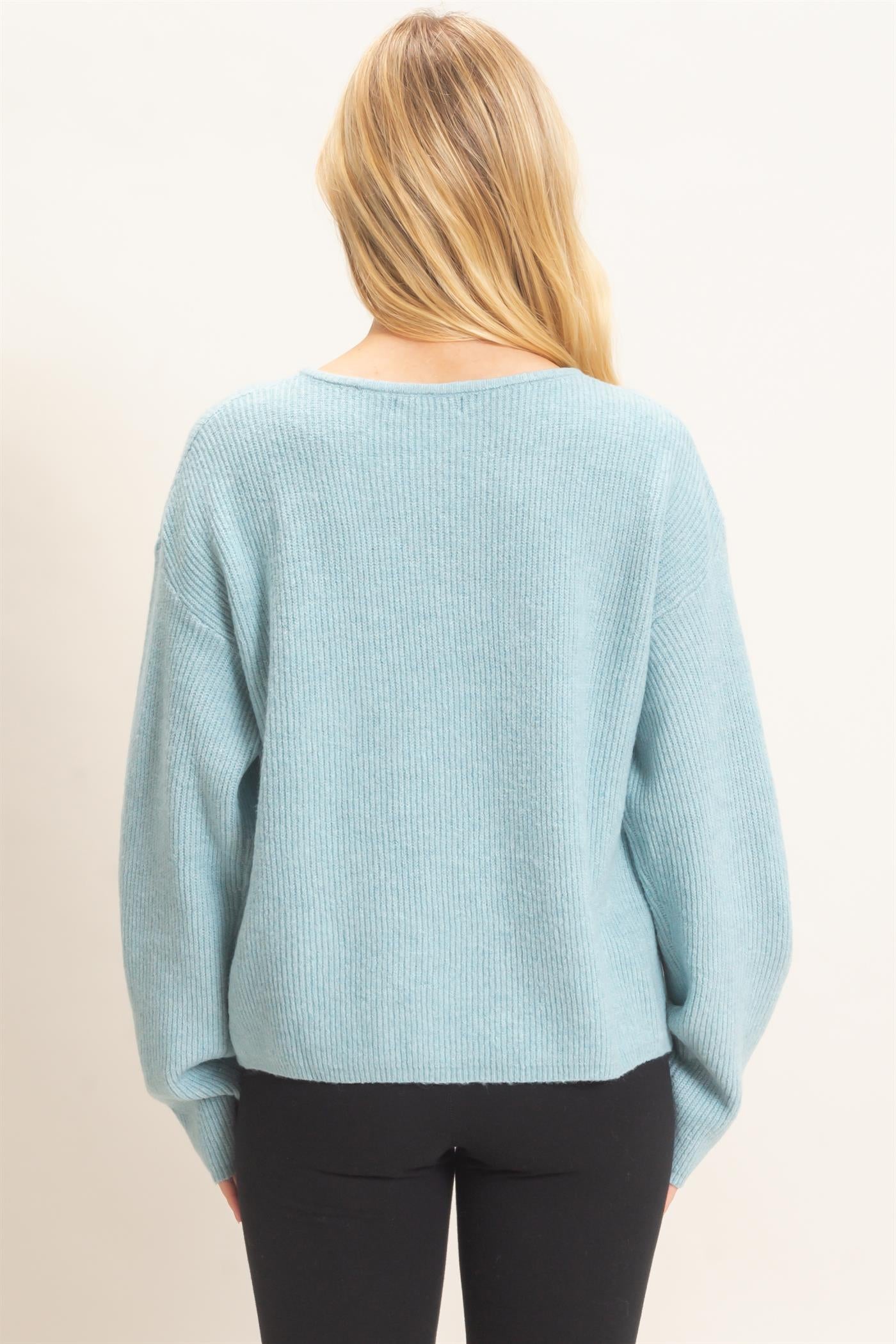 Wholesale Ribbed Cardigan Cardigans HF26E630 MISTY BLUE HYFVE