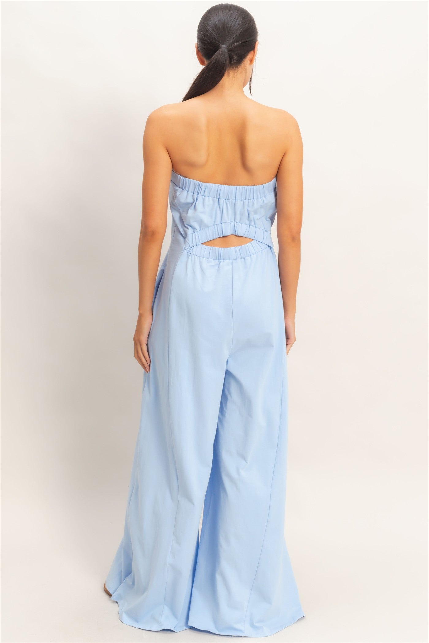 Wholesale Strapless Wide-Leg Jumpsuit Clothing HF26C314 BLUE HYFVE