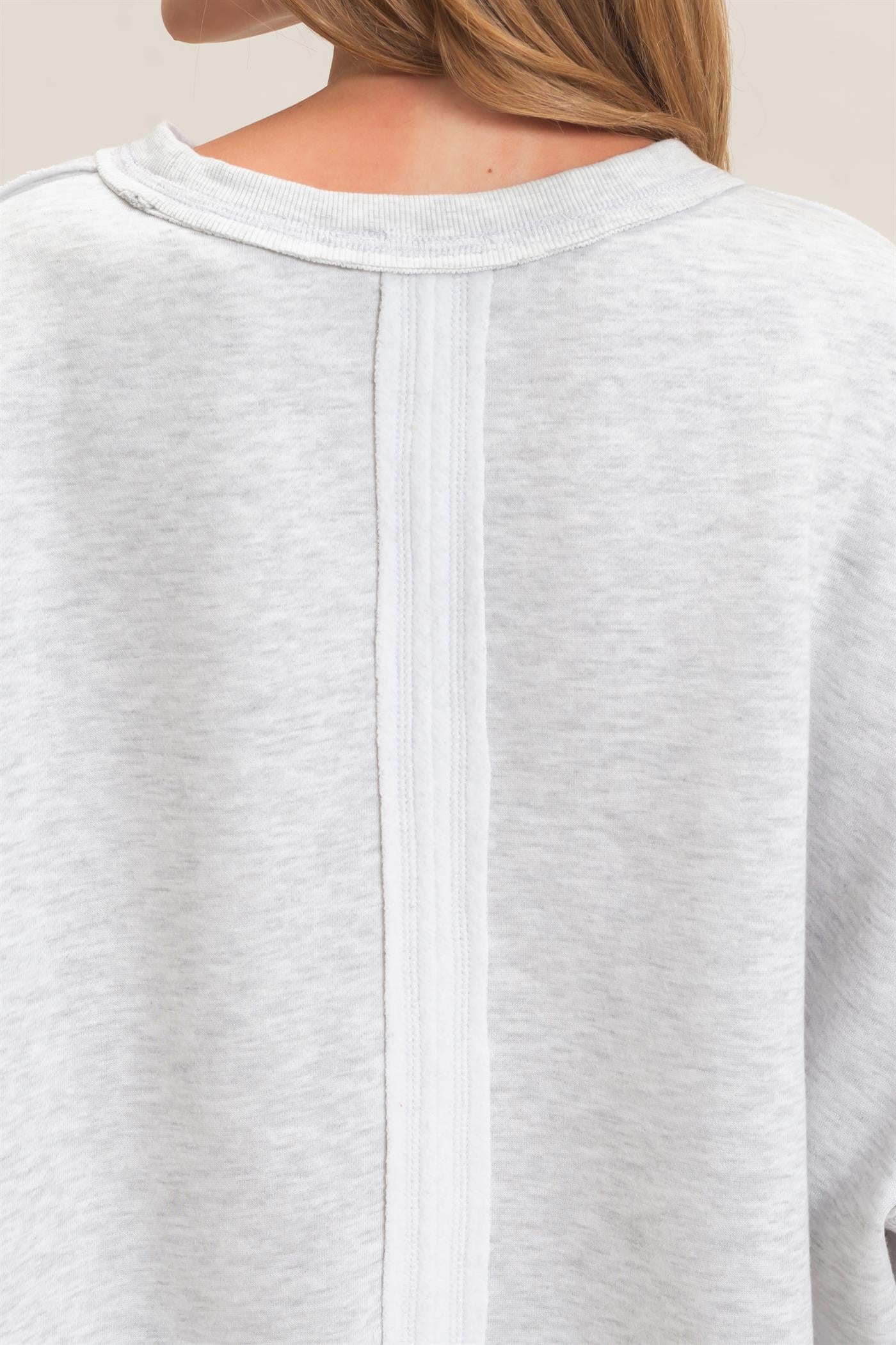 Wholesale Raglan Sleeve Oversized Sweatshirt Sweatshirts HF26E075 LIGHT GRAY HYFVE
