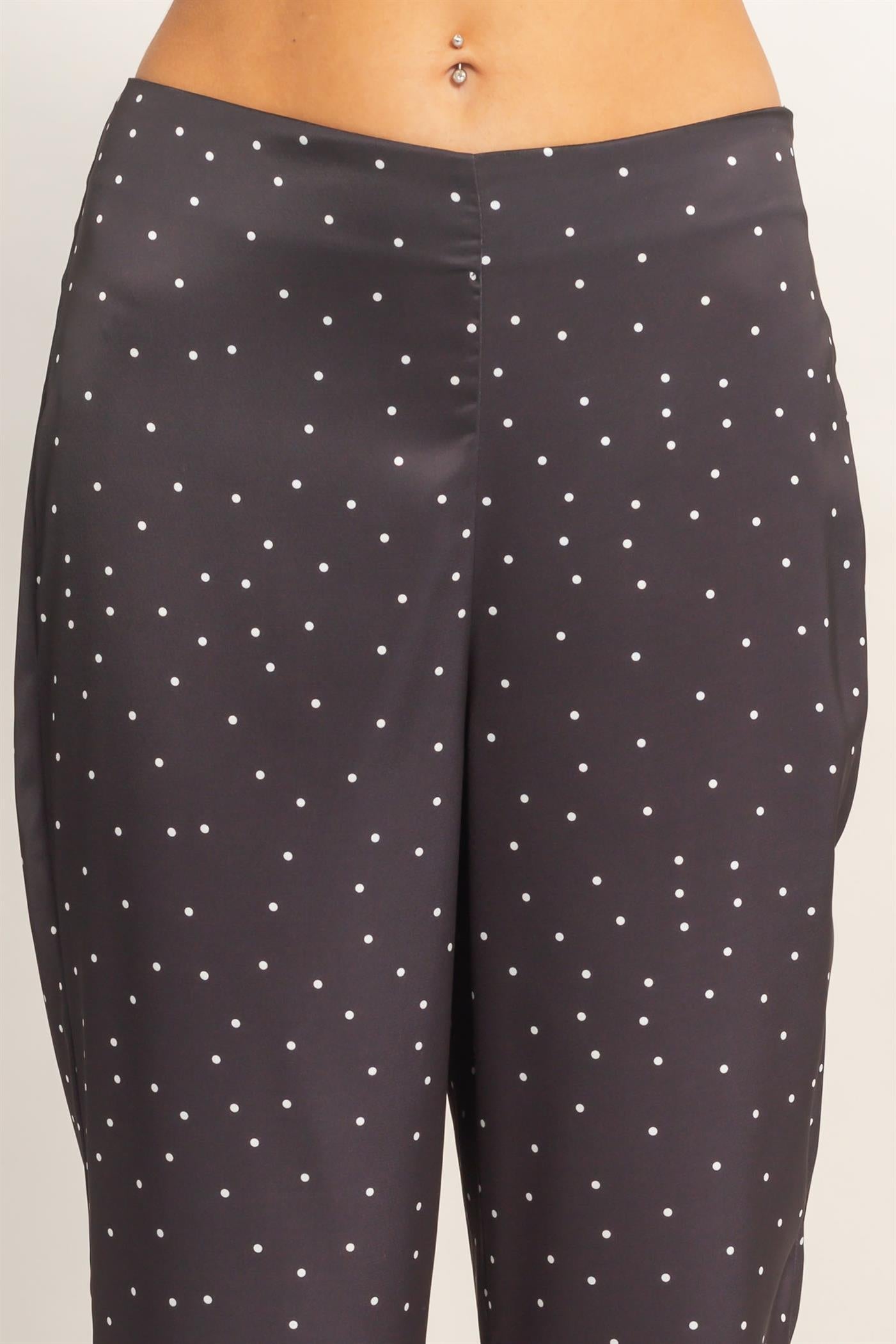 Wholesale Polka Dot Wide-Leg Pants Pants HF26C717 BLACK HYFVE