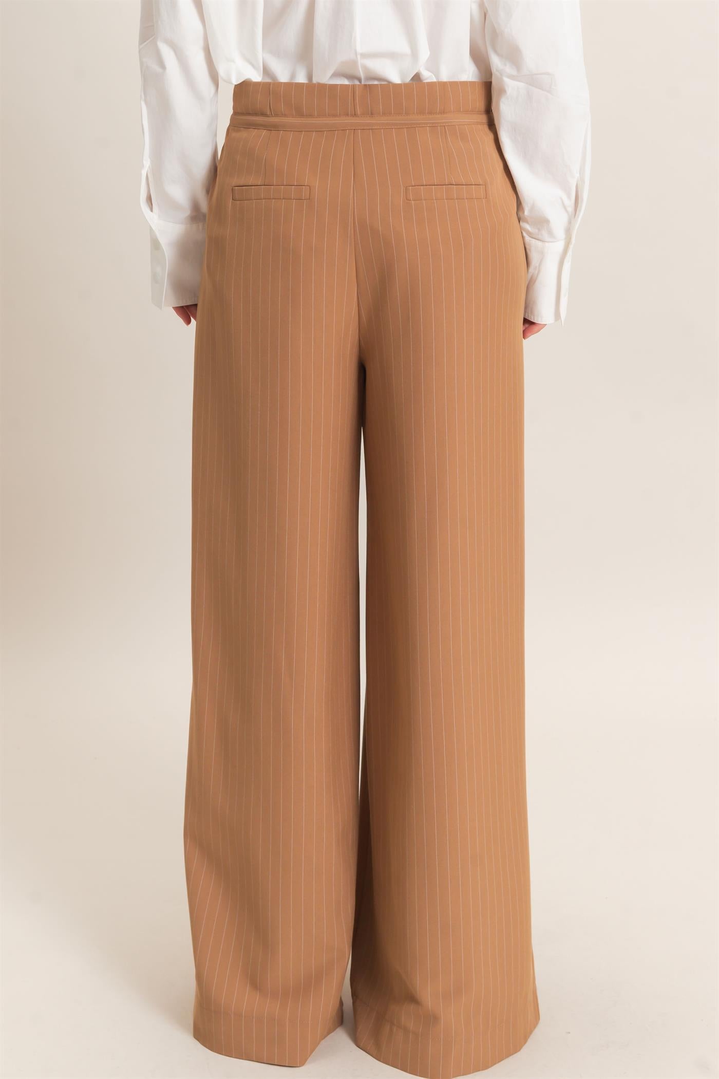 Wholesale Pleated Wide-Leg Pants Pants HF26A776 LIGHT BROWN HYFVE