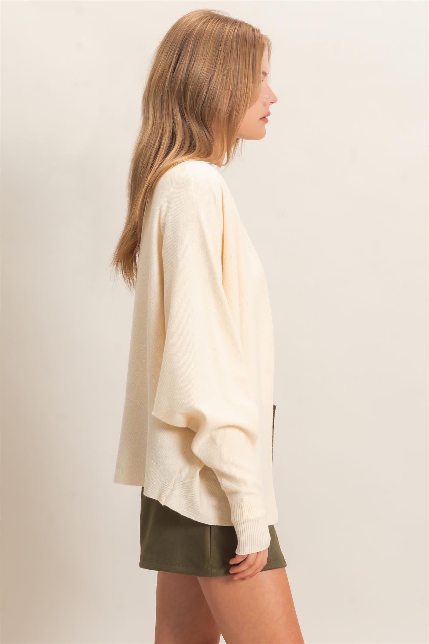 Wholesale Open Front Knit Cardigan Cardigans HF26E834 CREAM WHITE HYFVE