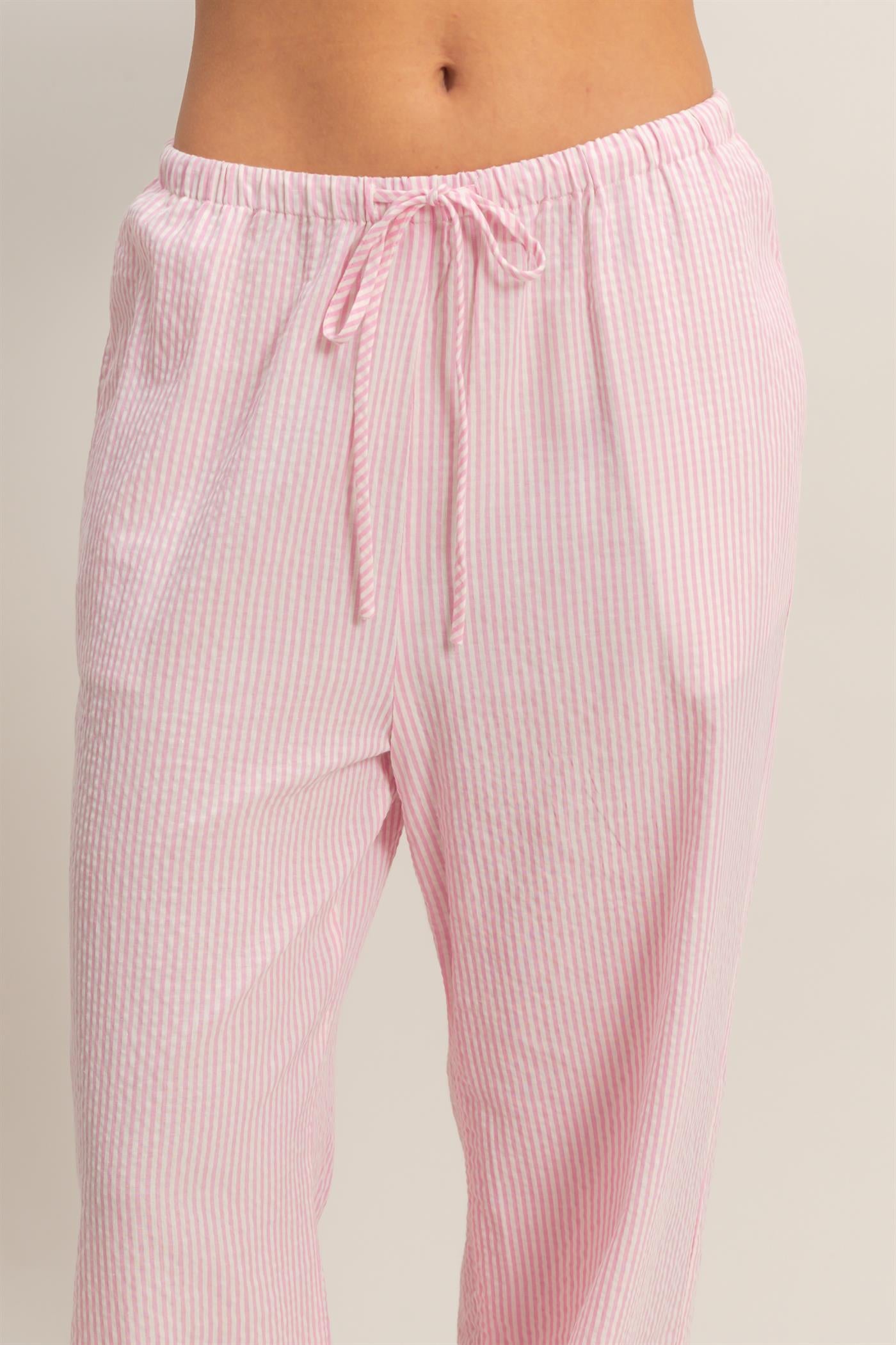 Wholesale Striped Wide Leg Pants Pants DZ26A752 PINK DOUBLE ZERO