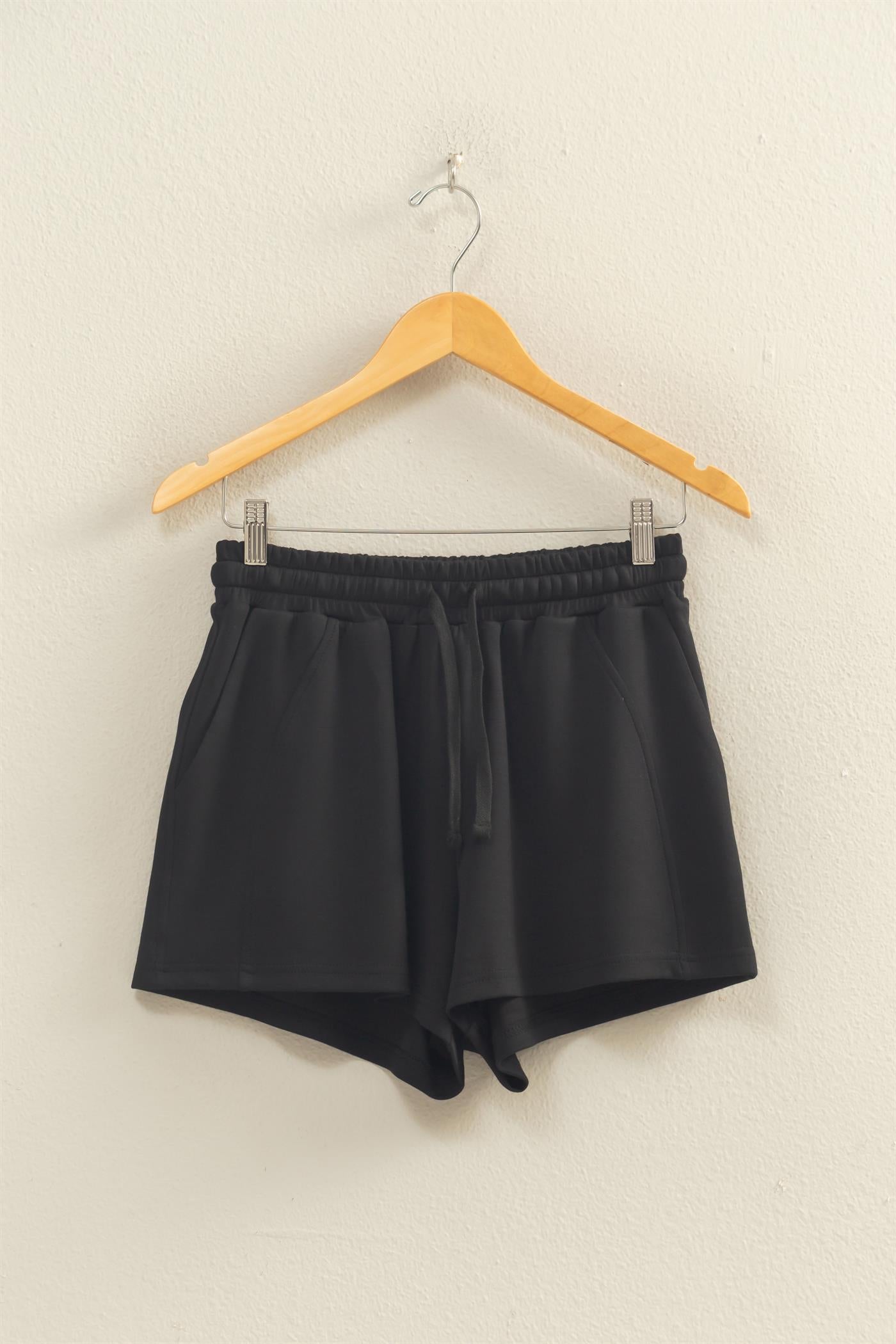 Wholesale Drawstring Waist Shorts Shorts DZ26C708 BLACK DOUBLE ZERO