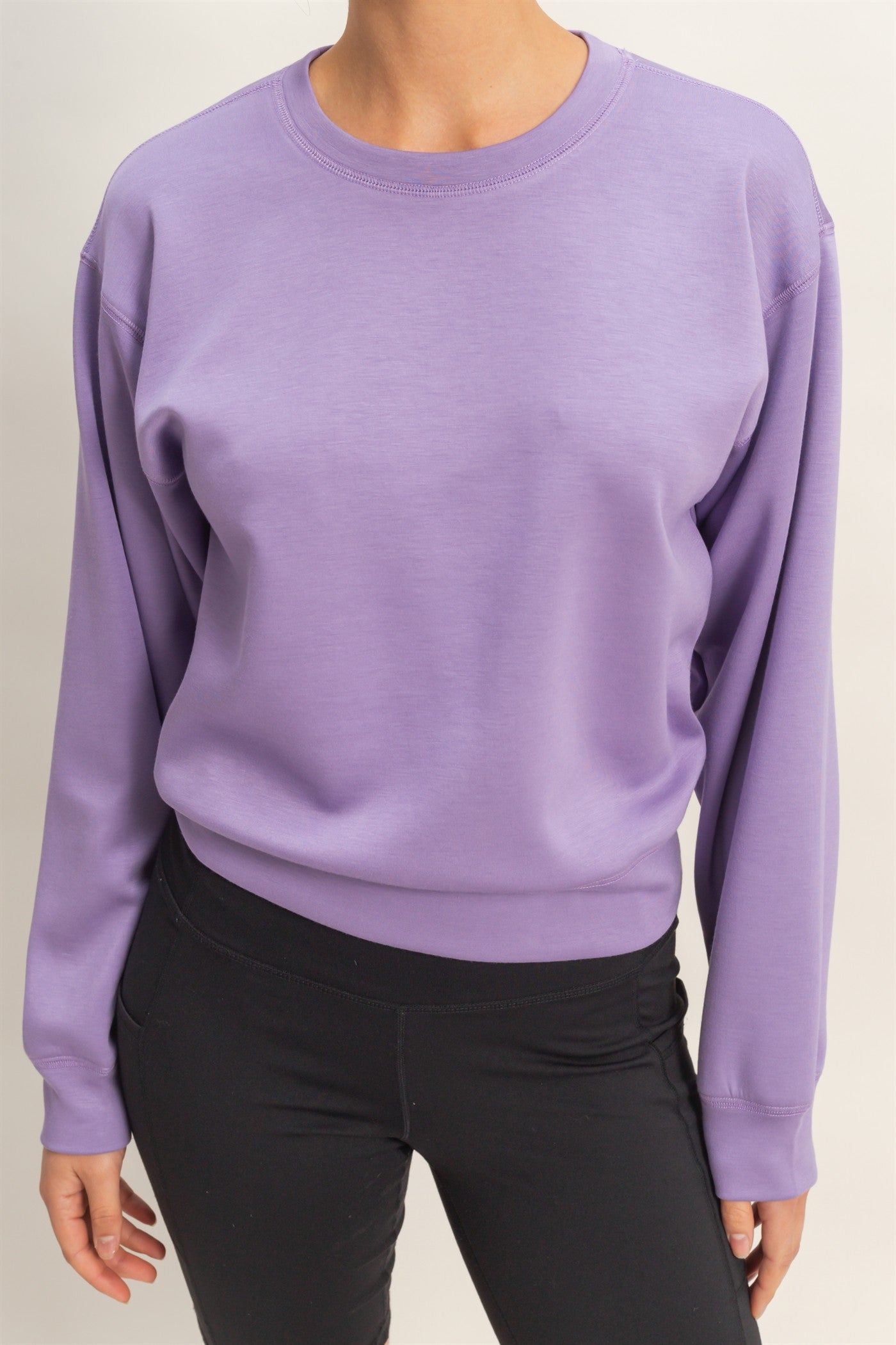Wholesale Crew Neck Sweatshirt Sweatshirts DZ26C167 DUSTY PURPLE DOUBLE ZERO
