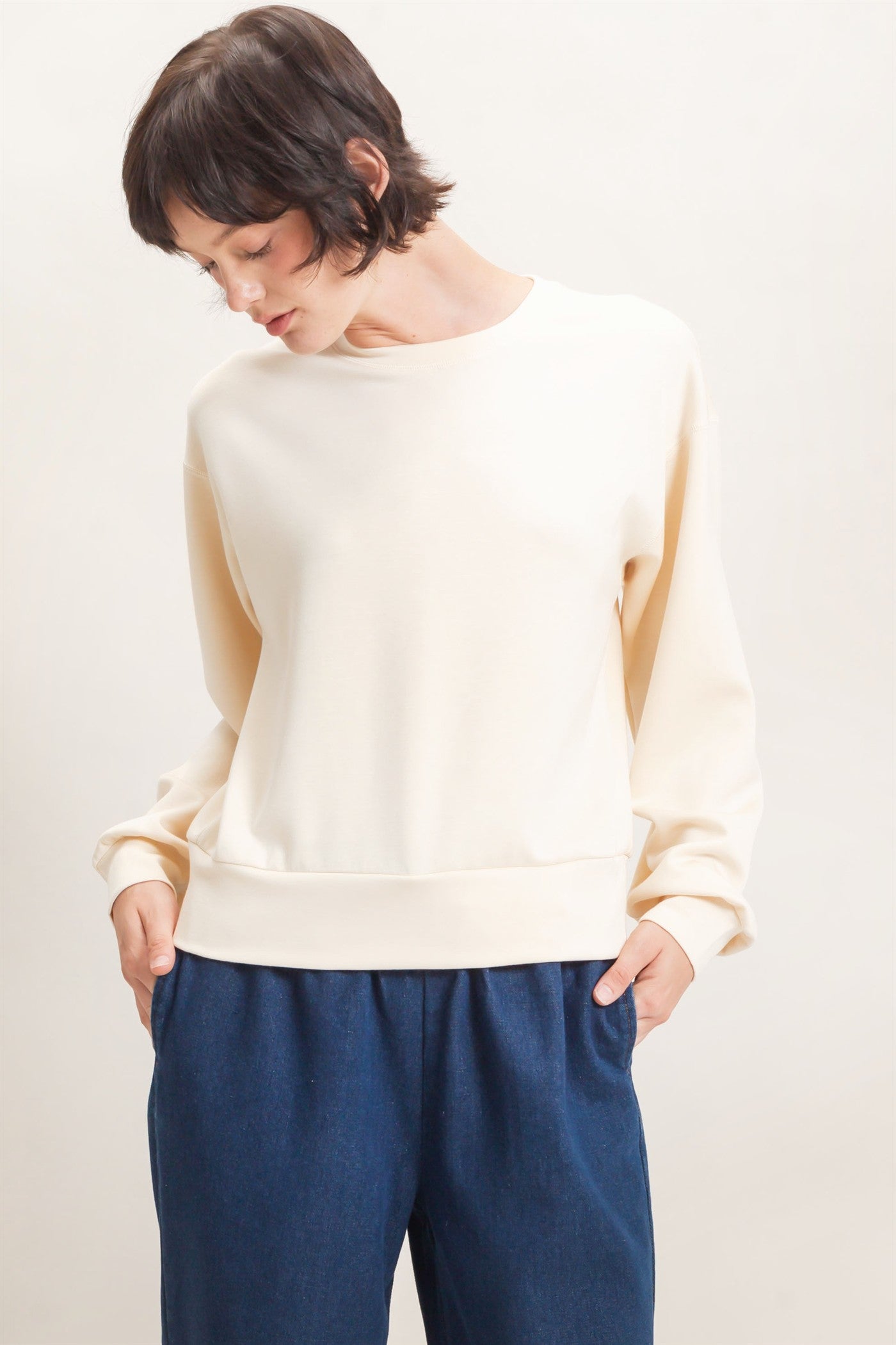 Wholesale Crew Neck Sweatshirt Sweatshirts DZ26C966 ALPACA DOUBLE ZERO