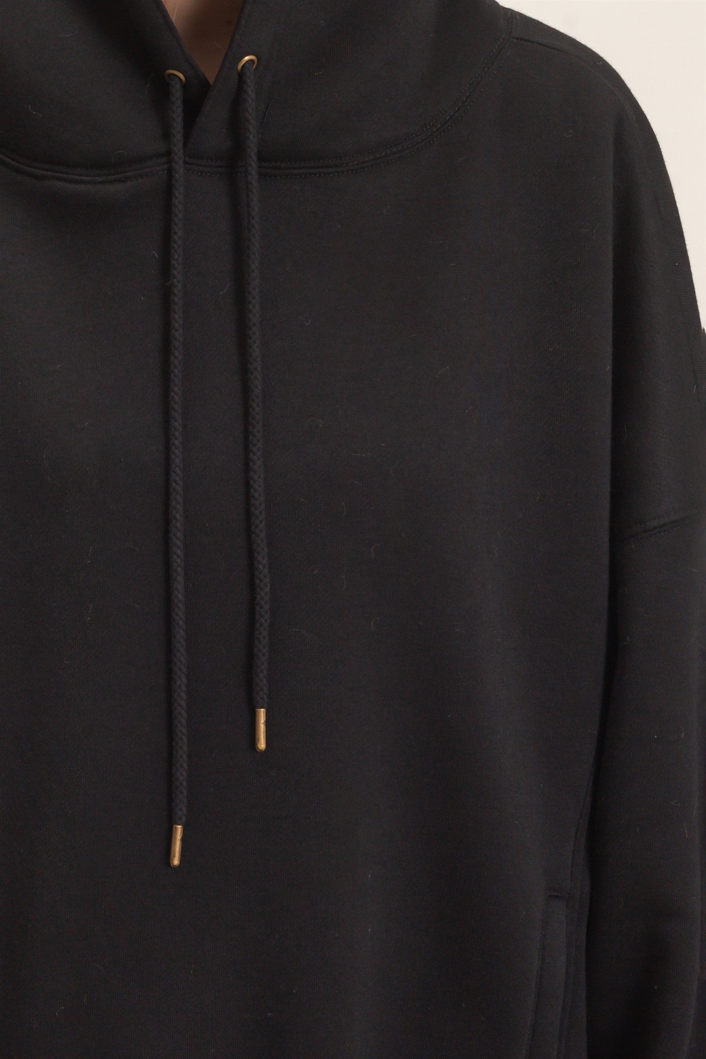 Wholesale Enzyme Wash Drop Shoulder Hoodie Hoodies HF26E235 BLACK HYFVE