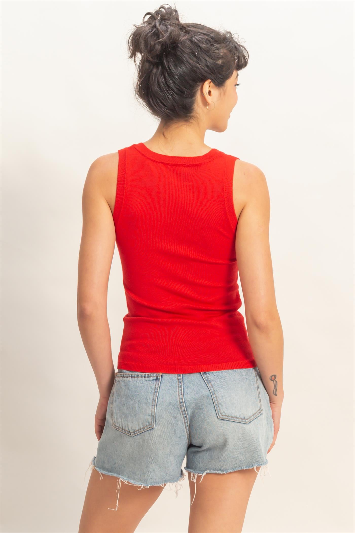 Wholesale Scoop Neck Tank Top Clothing Tops DZ26A449 RED DOUBLE ZERO