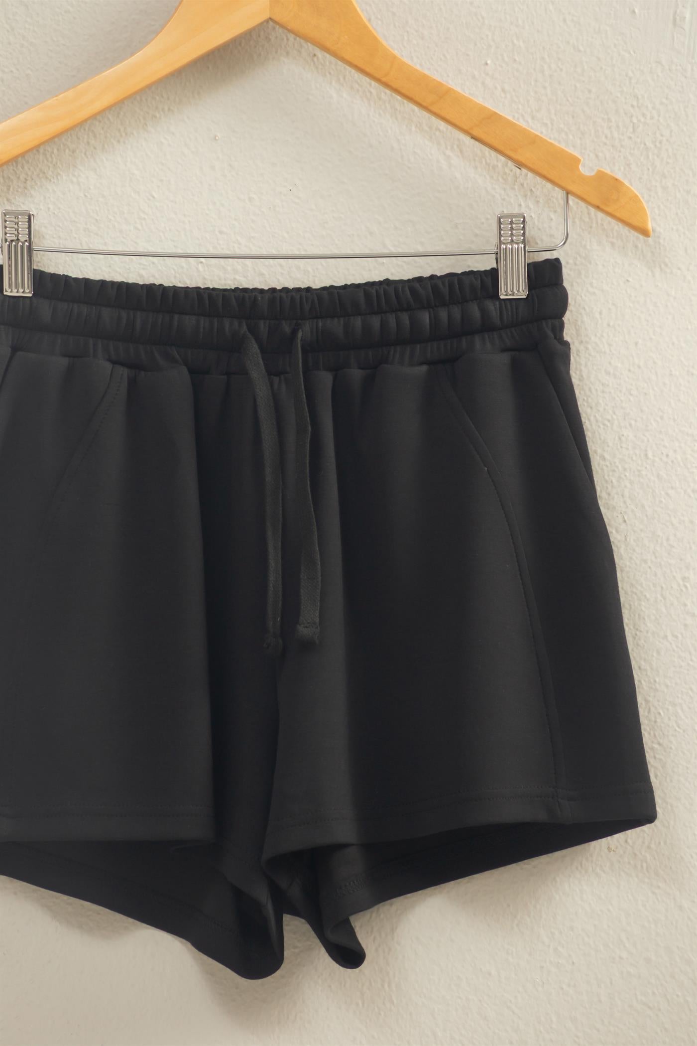 Wholesale Drawstring Waist Shorts Shorts DZ26C708 BLACK DOUBLE ZERO