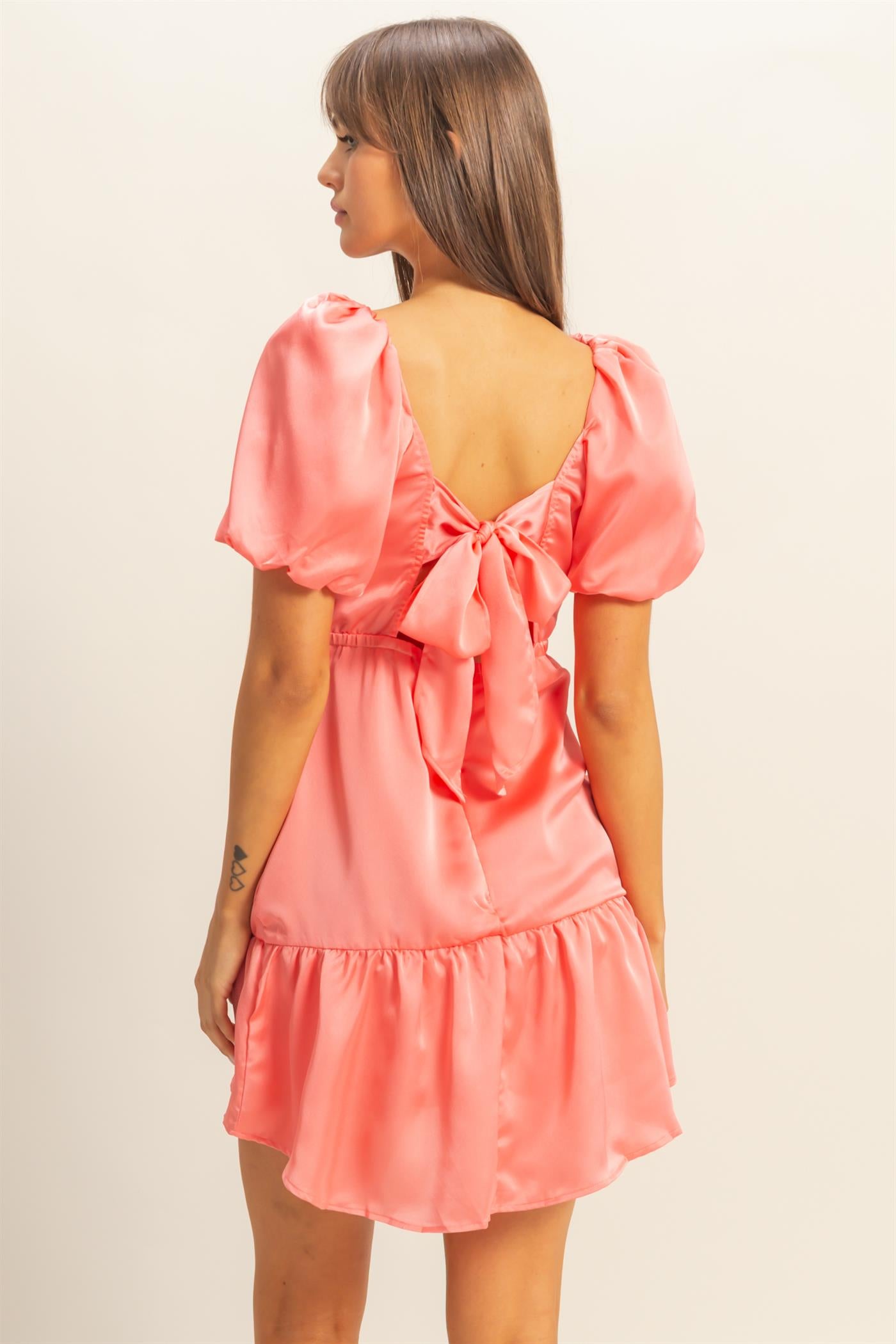 Wholesale Ruched Mini Dress Dresses HF22C741 CORAL HYFVE