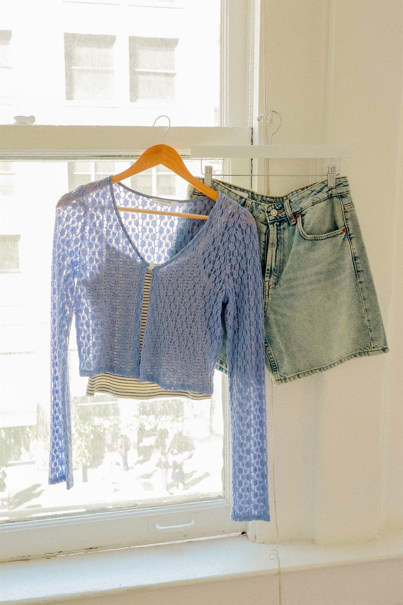 Wholesale Striped Snap-Button Henley Cami Top Camisoles DZ26A885 CREAM DOUBLE ZERO