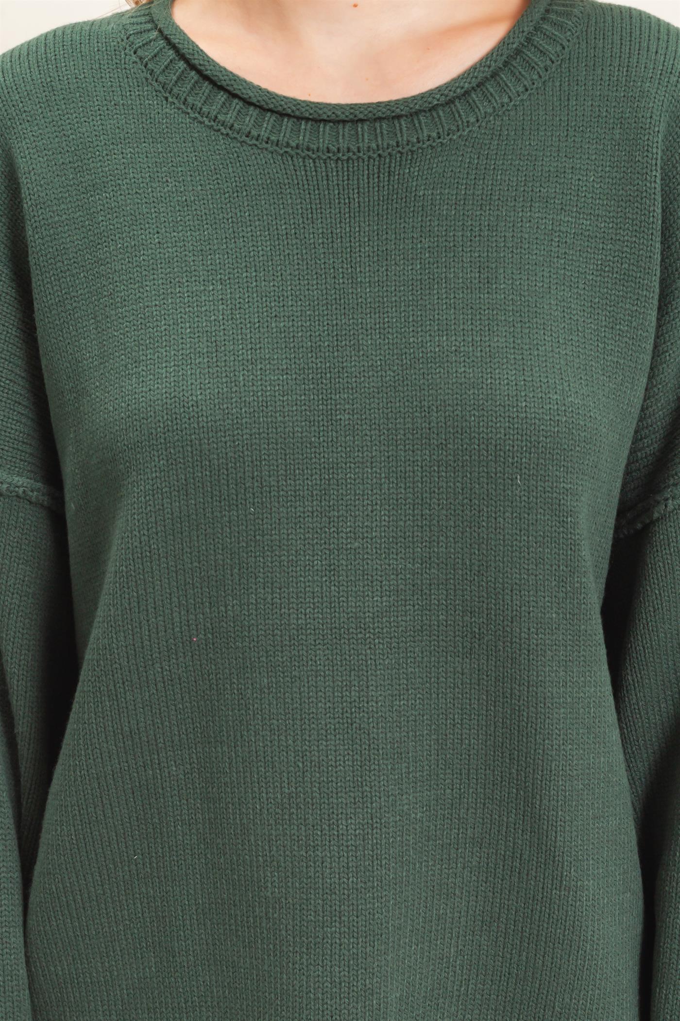 Wholesale Ribbed Crew Neck Sweater Sweaters HF26E769 HUNTER GREEN HYFVE
