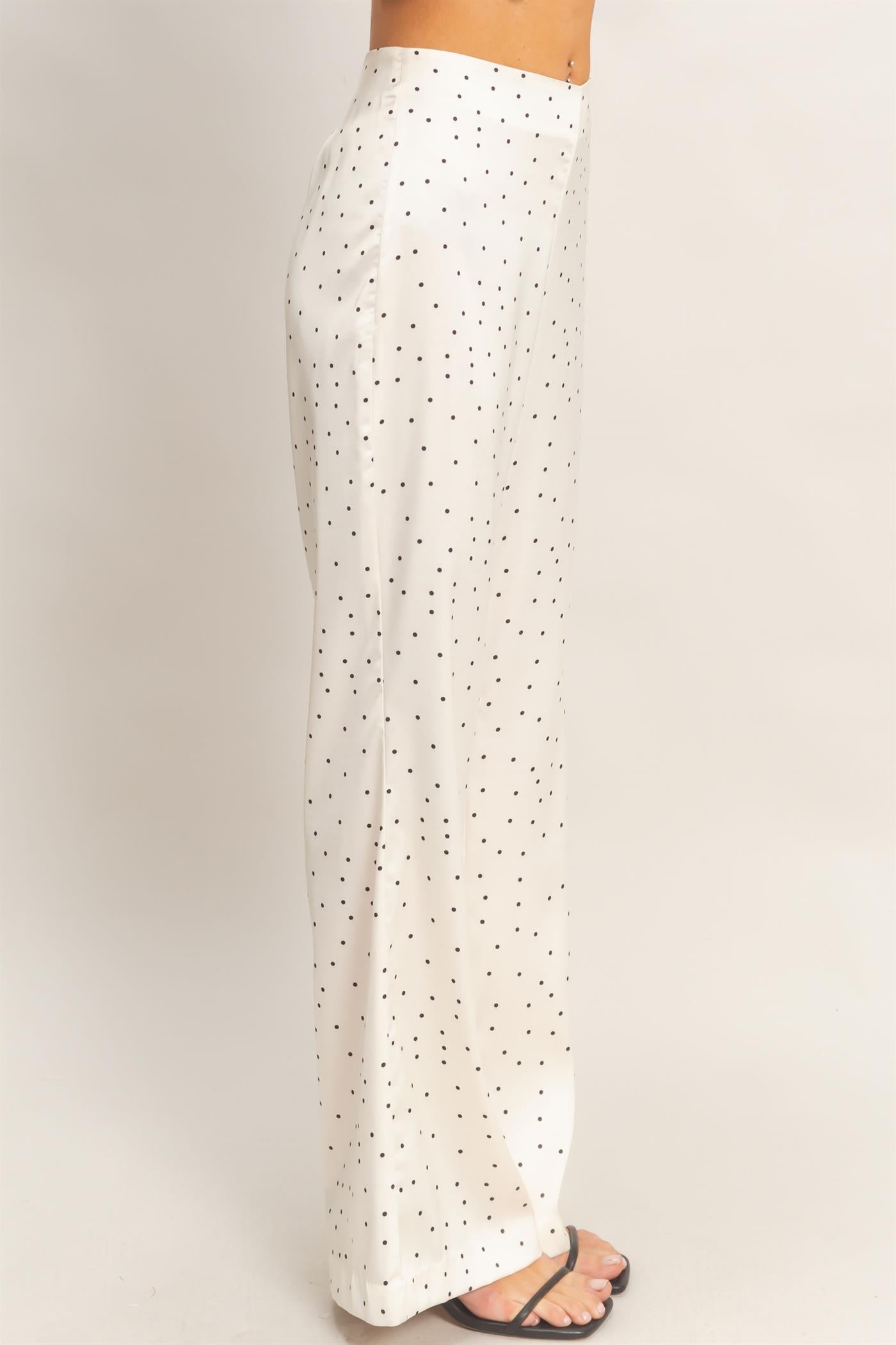 Wholesale Polka Dot Wide-Leg Pants Pants HF26C717 IVORY HYFVE