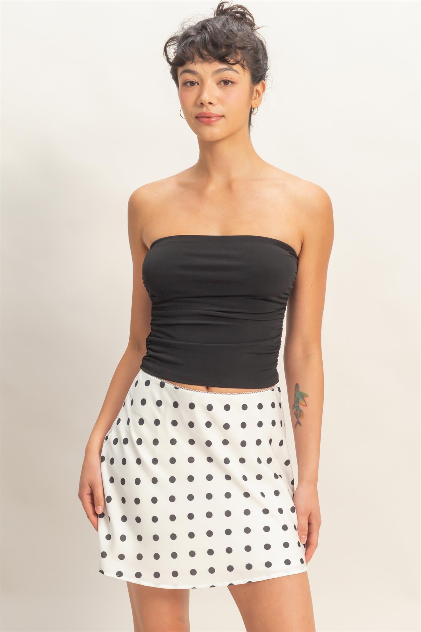 Wholesale Ruched Bandeau Top Clothing Tops DZ26C334 BLACK DOUBLE ZERO