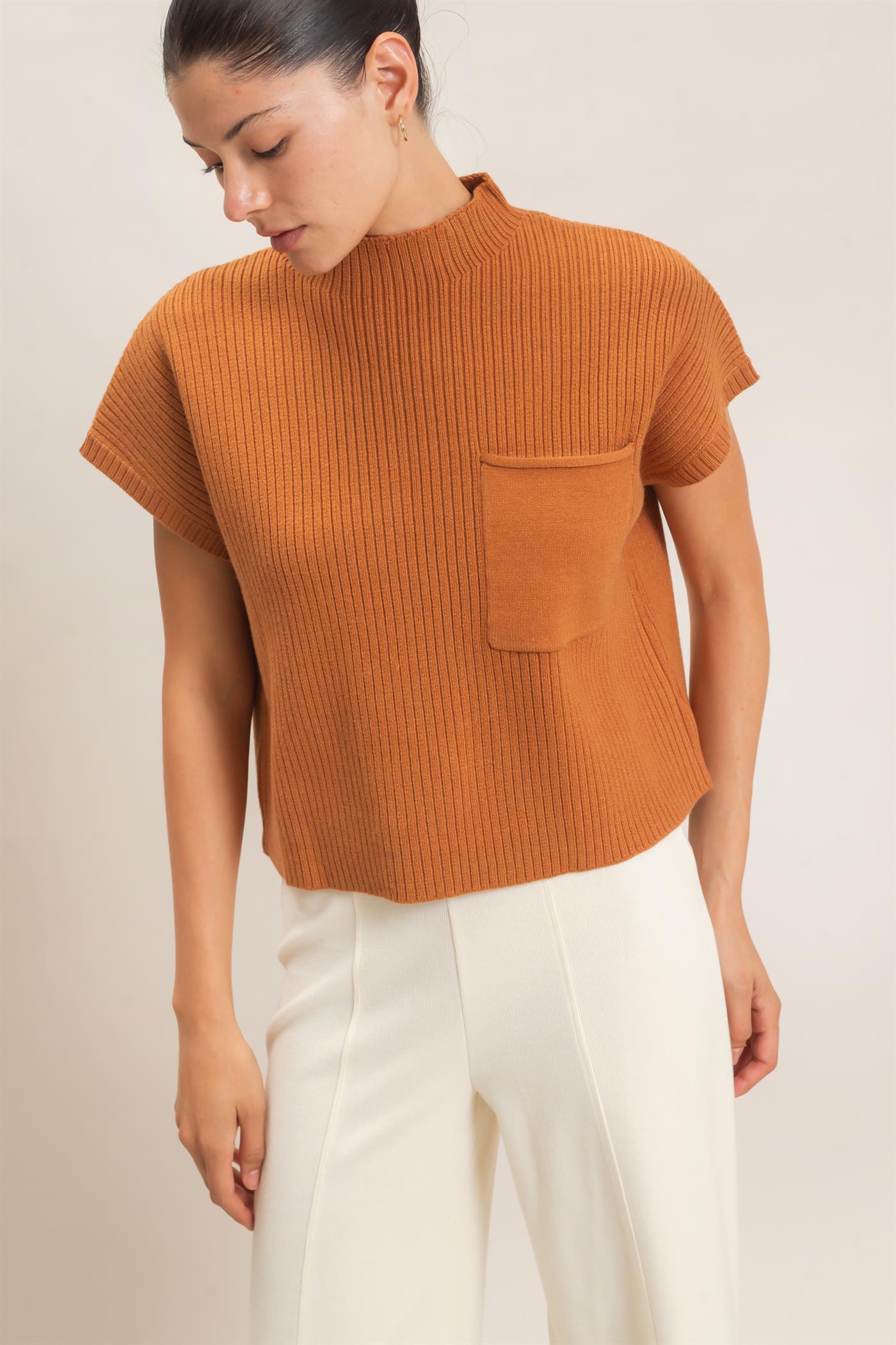 Wholesale Ribbed Dolman Sweater Sweaters HF26E835 CAMEL HYFVE