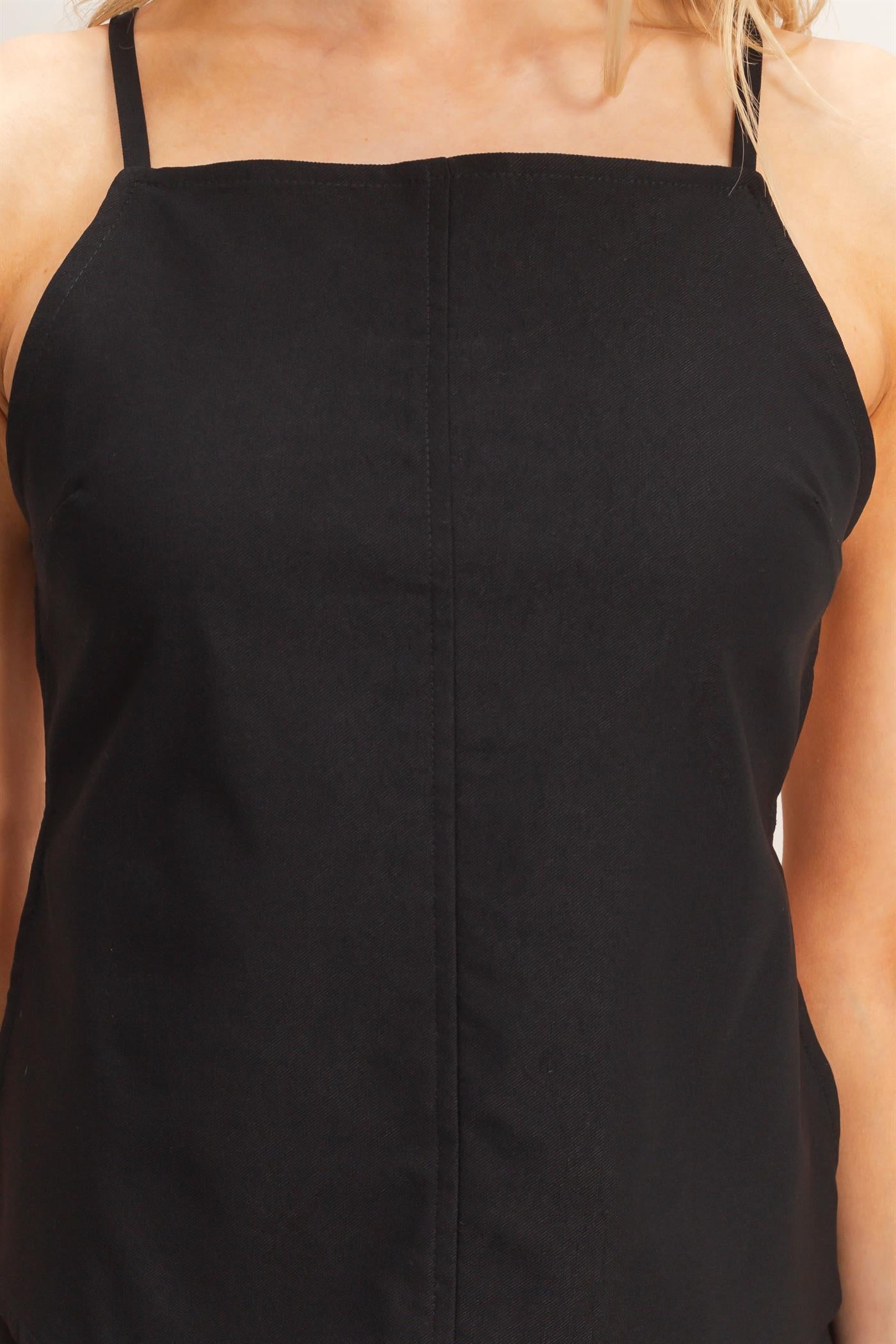 Wholesale Strappy Straight Neck Top & Skort Clothing HF26C894-SET BLACK HYFVE