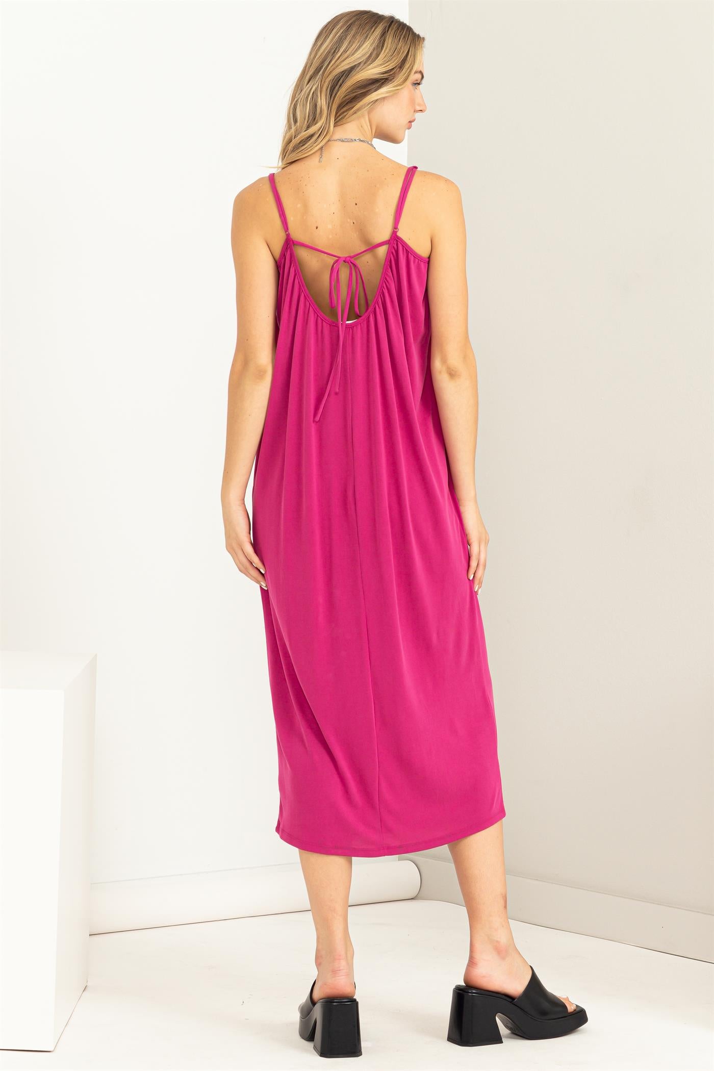Wholesale Extra Love Tie-Back Midi Dress Dresses DZ22G696 JAM DOUBLE ZERO
