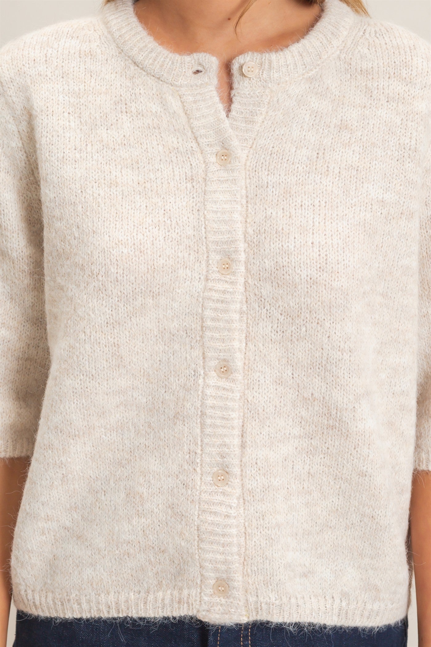 Wholesale Button-Up Cardigan Cardigans HF26E228 OATMEAL HYFVE