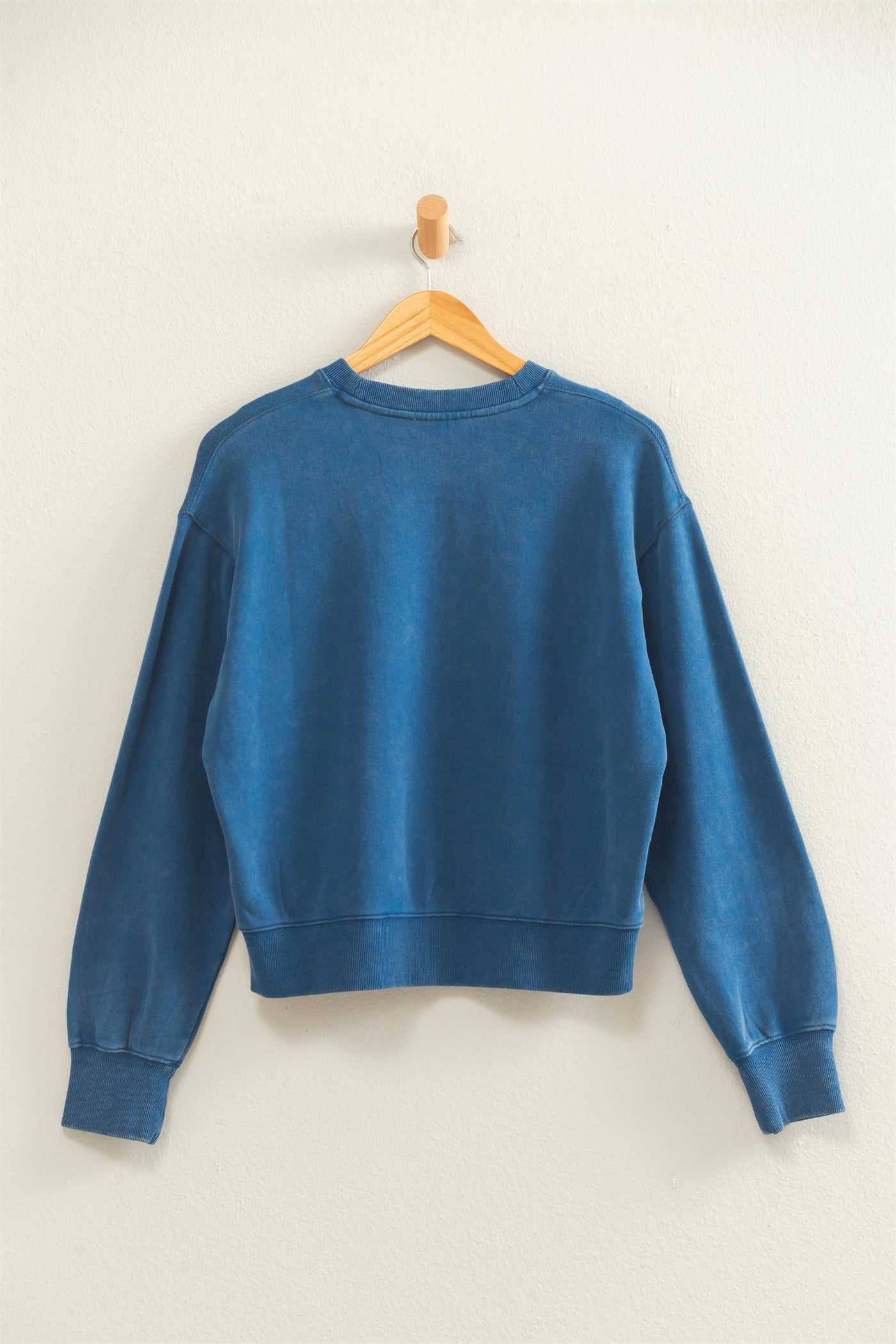 Wholesale Acid Wash Crew Neck Sweatshirt Sweatshirts DZ26E082 NAVY DOUBLE ZERO