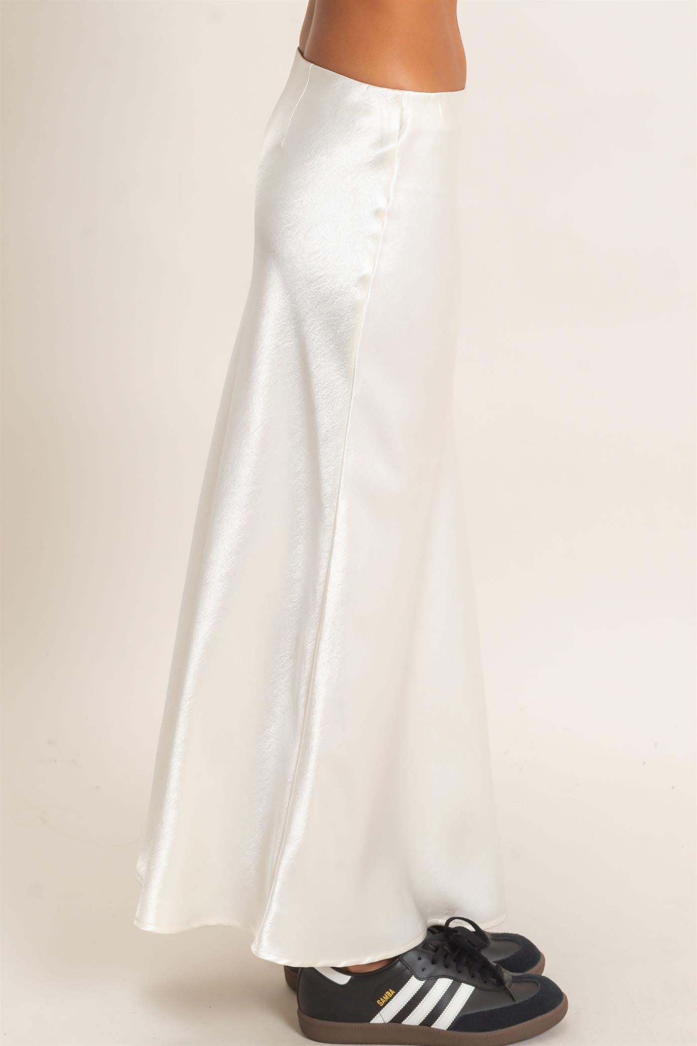 Wholesale Satin Midi Skirt Skirts DZ26C962 CREAM DOUBLE ZERO
