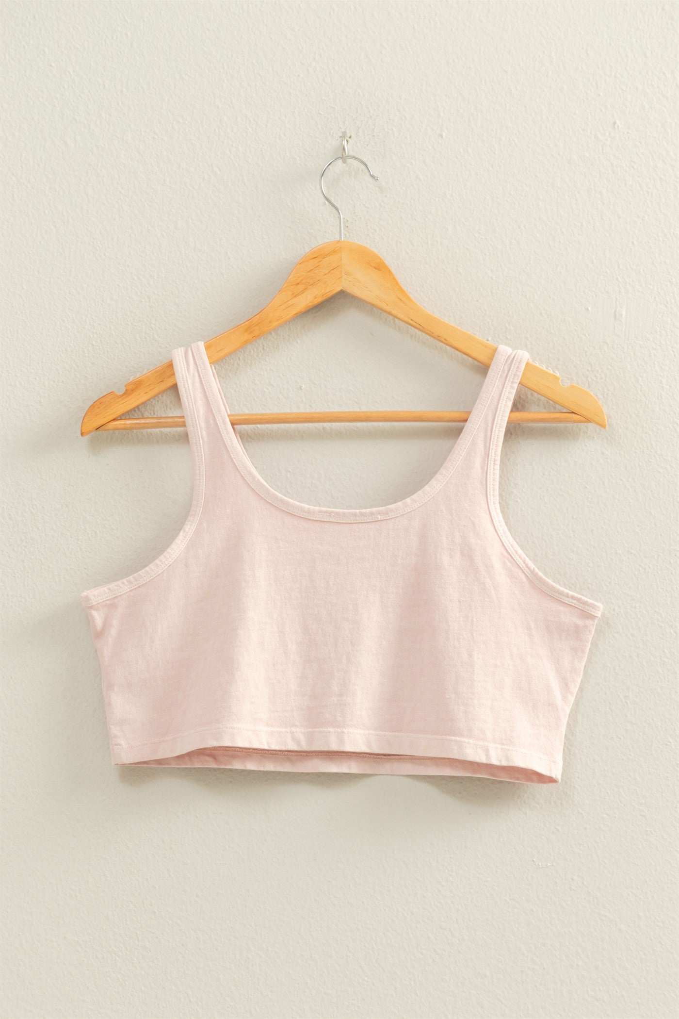 Wholesale Sleeveless Scoop Neck Crop Top Clothing Tops DZ22C809 PASTEL PINK DOUBLE ZERO