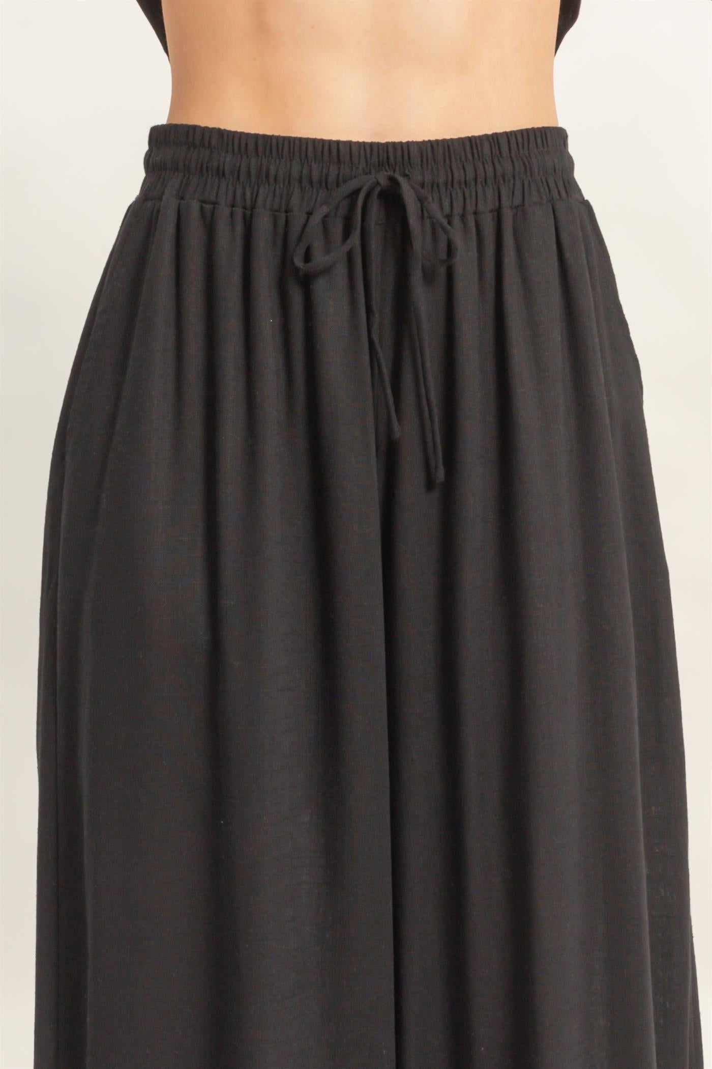 Wholesale Tiered Tank & Palazzo Set Clothing HF26C316-SET-D BLACK HYFVE