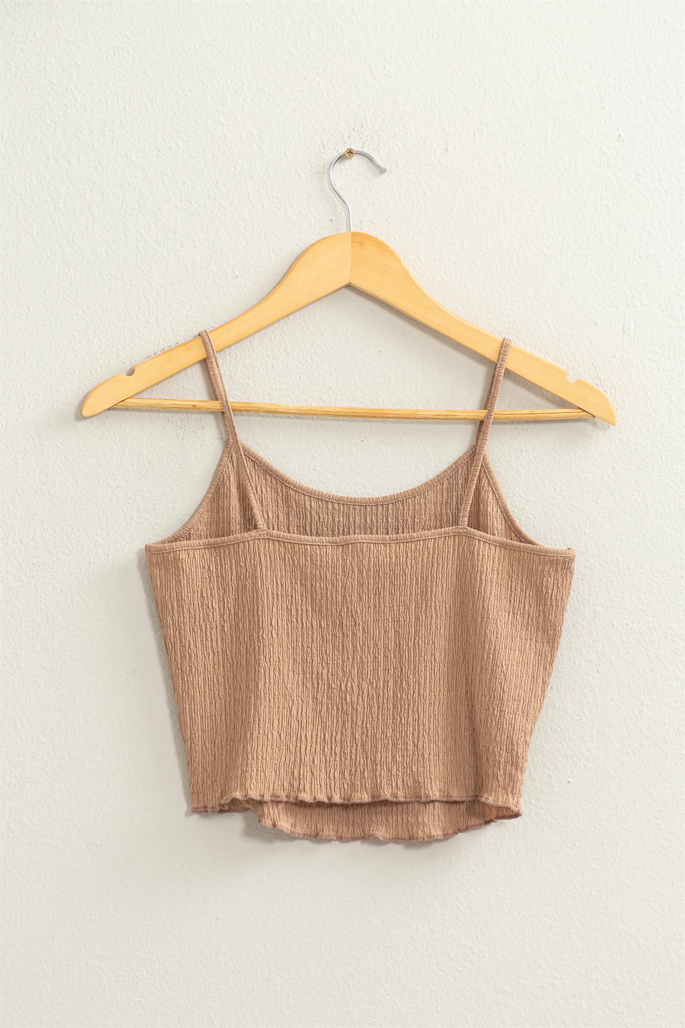 Wholesale Crop Cami Top Clothing Tops DZ24C836 TAN DOUBLE ZERO